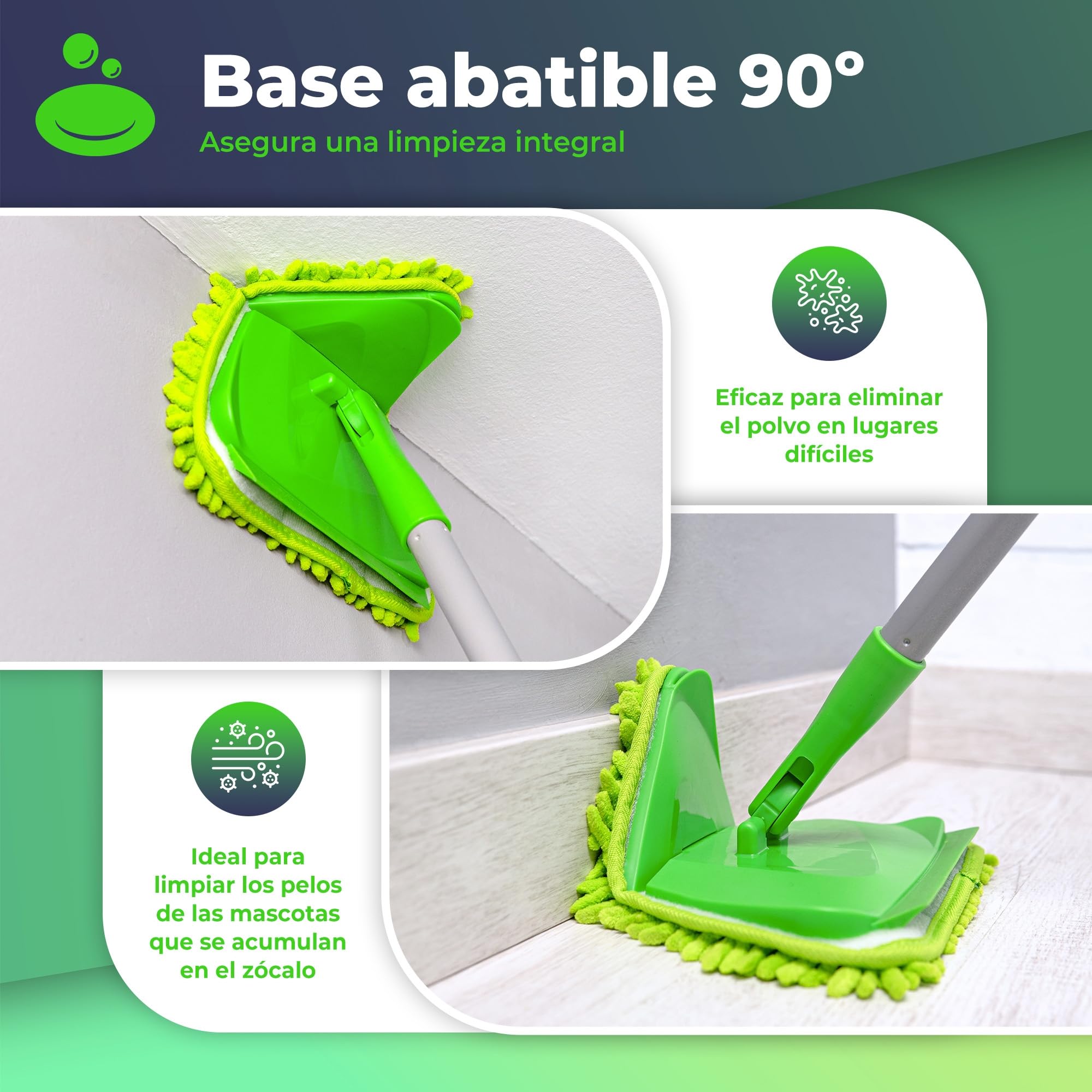 Microfibra Absorbente Sin Pelusa Mopa Autoescurrible Mopa Triangular Giratoria 360 Para Limpiar Azulejos Y Paredes, Mopas De Limpieza Mopas Para Limpiar Azulejos Autoescurrible Fregona Triangular