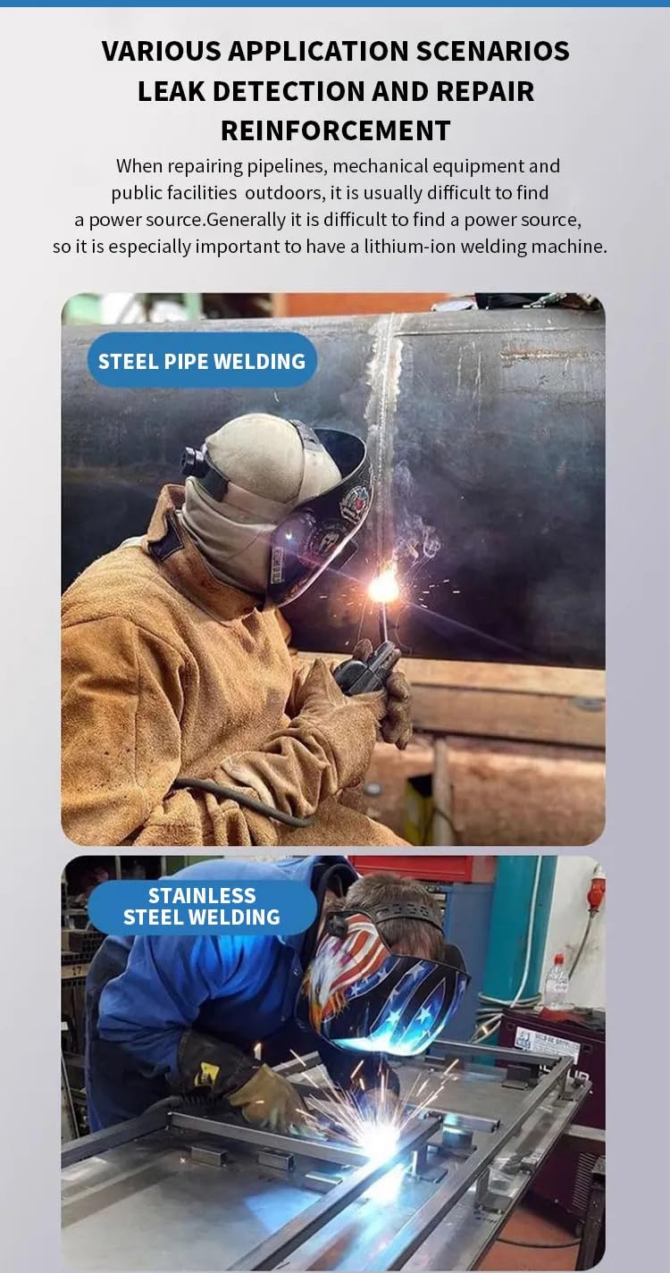 Azzy Lithium Battery Powered 165 amp Stick Welder IGBT LCD Digital Display Lightweight 9lb supports external battery hook up