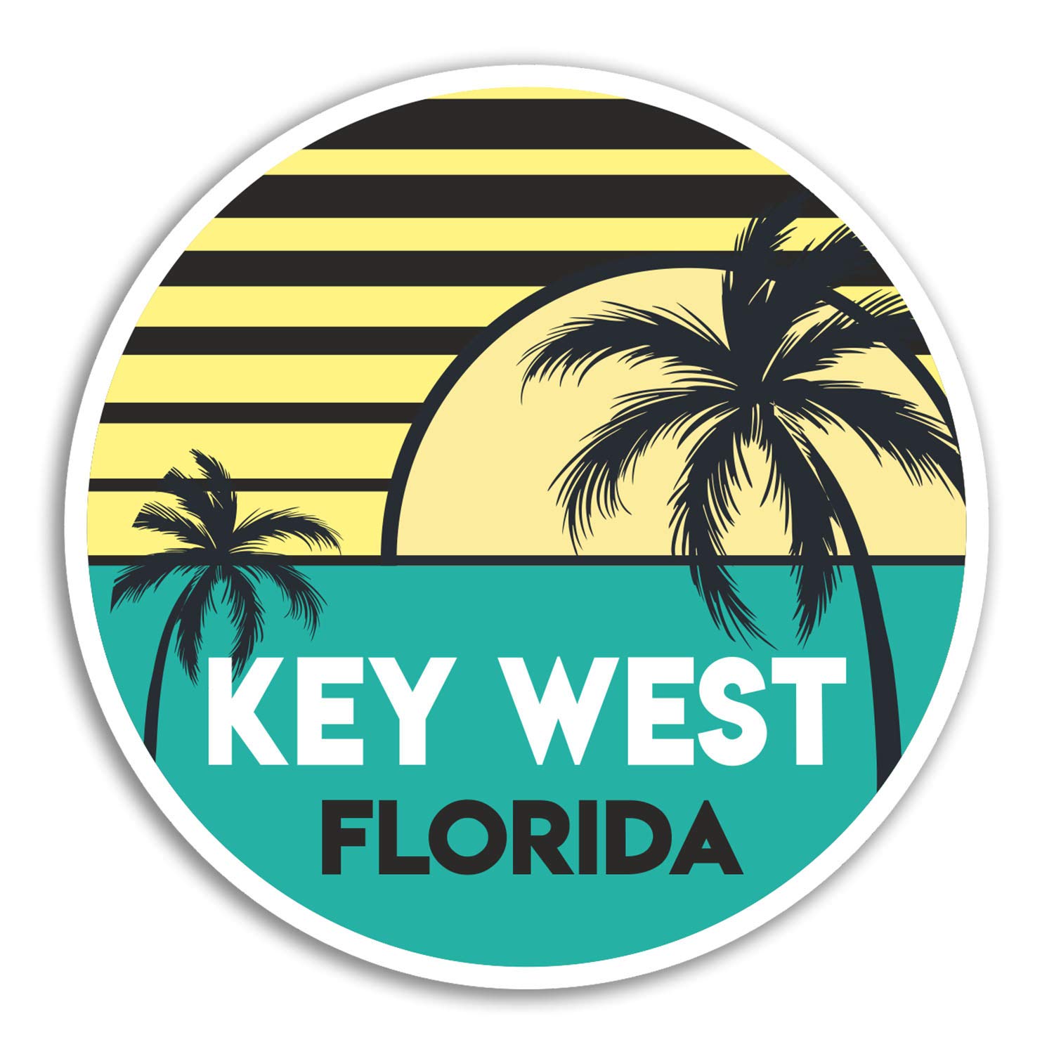 Destination Vinyl Ltd Multi 2 X 10Cm Key West Florida Vinyl Stickers - America Sticker Laptop Luggage #18465 (10Cm Wide)