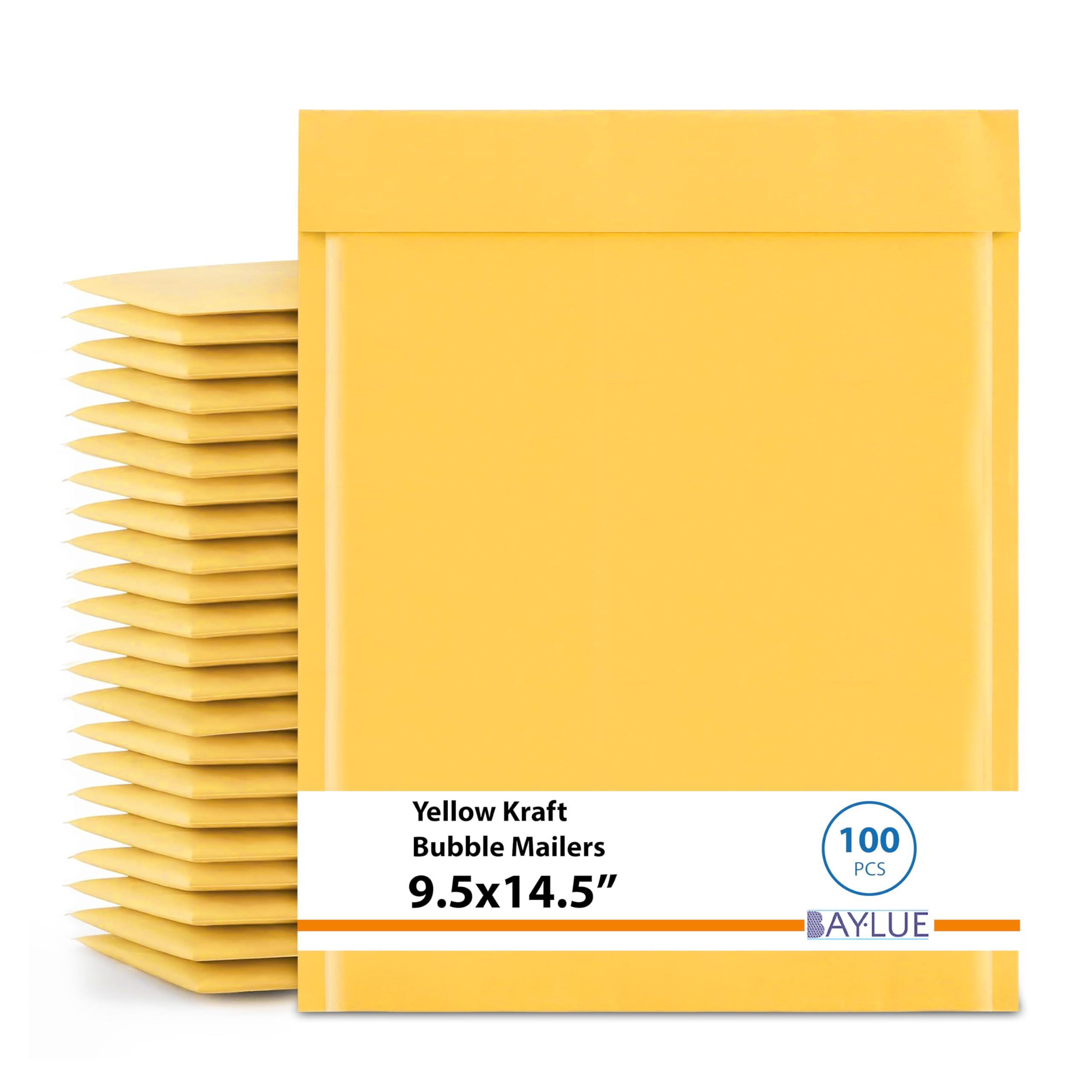 Kraft Large Bubble Mailers 9.5 x14.5 Inch #4 | Self Seal Padded Envelopes Air Cushioned Bubble Mailer | Usable Size 9.5x13 Inch | Lightweight Mailing