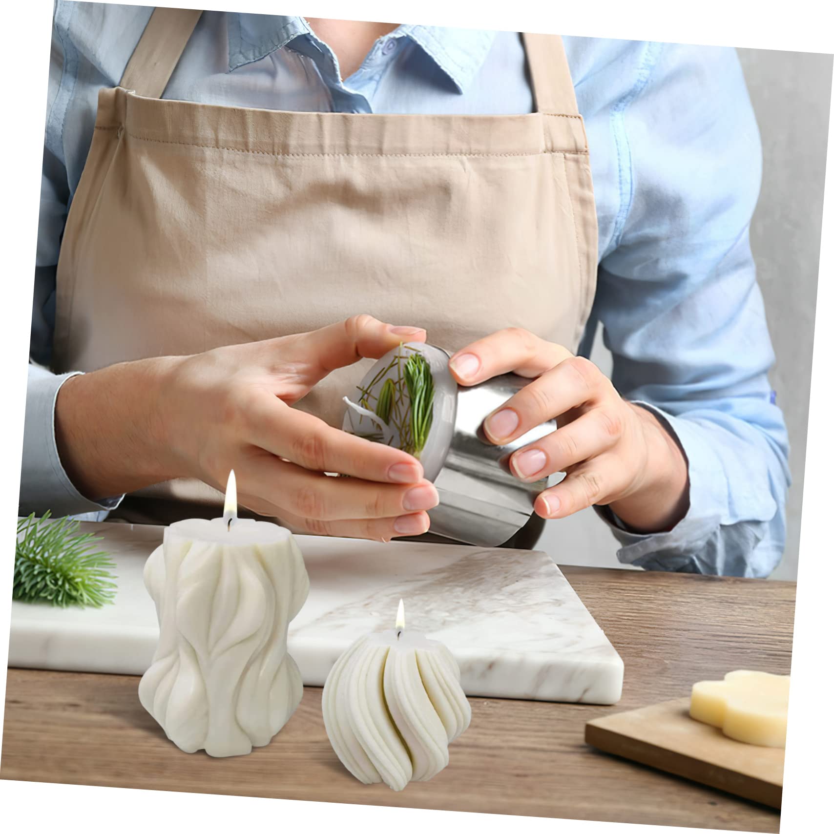 Artibetter 4pezzi Stampi in Silicone Per Candele Forma d Per Fabbricazione Candele Fai Da Te Sapone e Decorazioni Per Casa