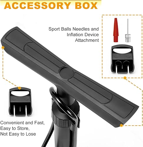 Miniatura 5 de Hycline Bomba de piso para bicicleta con manómetro bombas de bicicleta de alta presión de 160 PSI - Bomba de aire duradera para válvulas Presta y