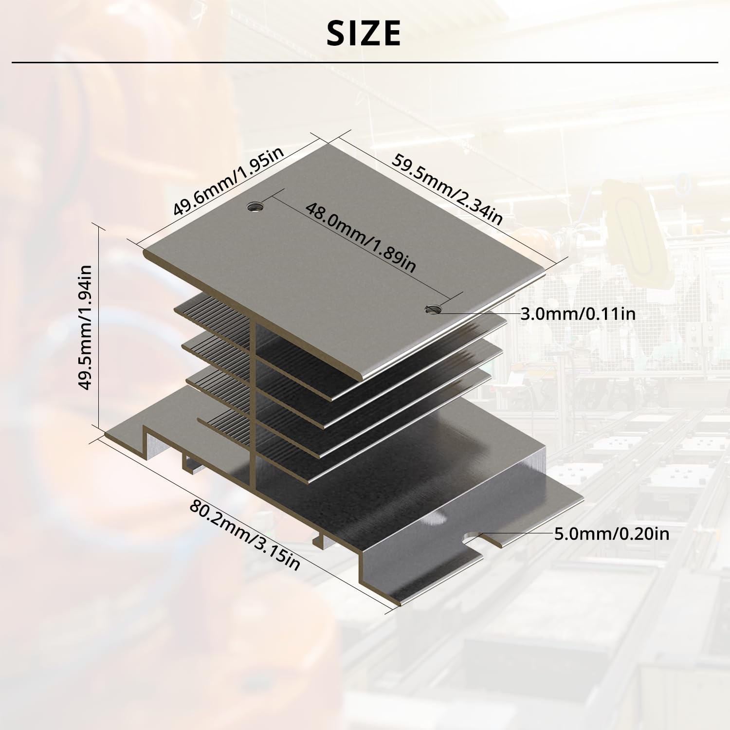 YQSIYU Aluminum Heat Sink Designed for Solid State Relays - Compatible with 10-40A DA,DD,AA Model