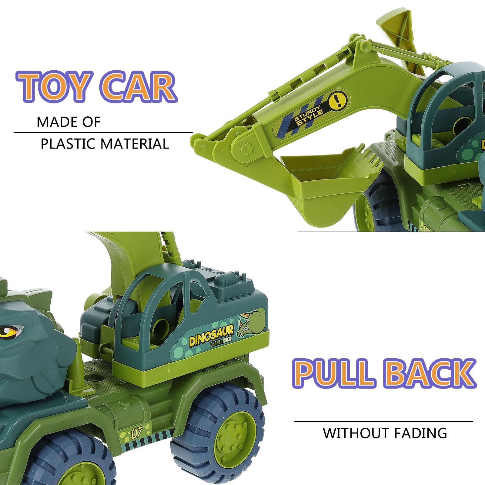 Toyvian Giocattolo per Auto a Traino Dinosauro Grande in Plastica Resistente Veicolo Giocattolo Interattivo per Stimolare la Manualità e Gioco Genitore-Figlio