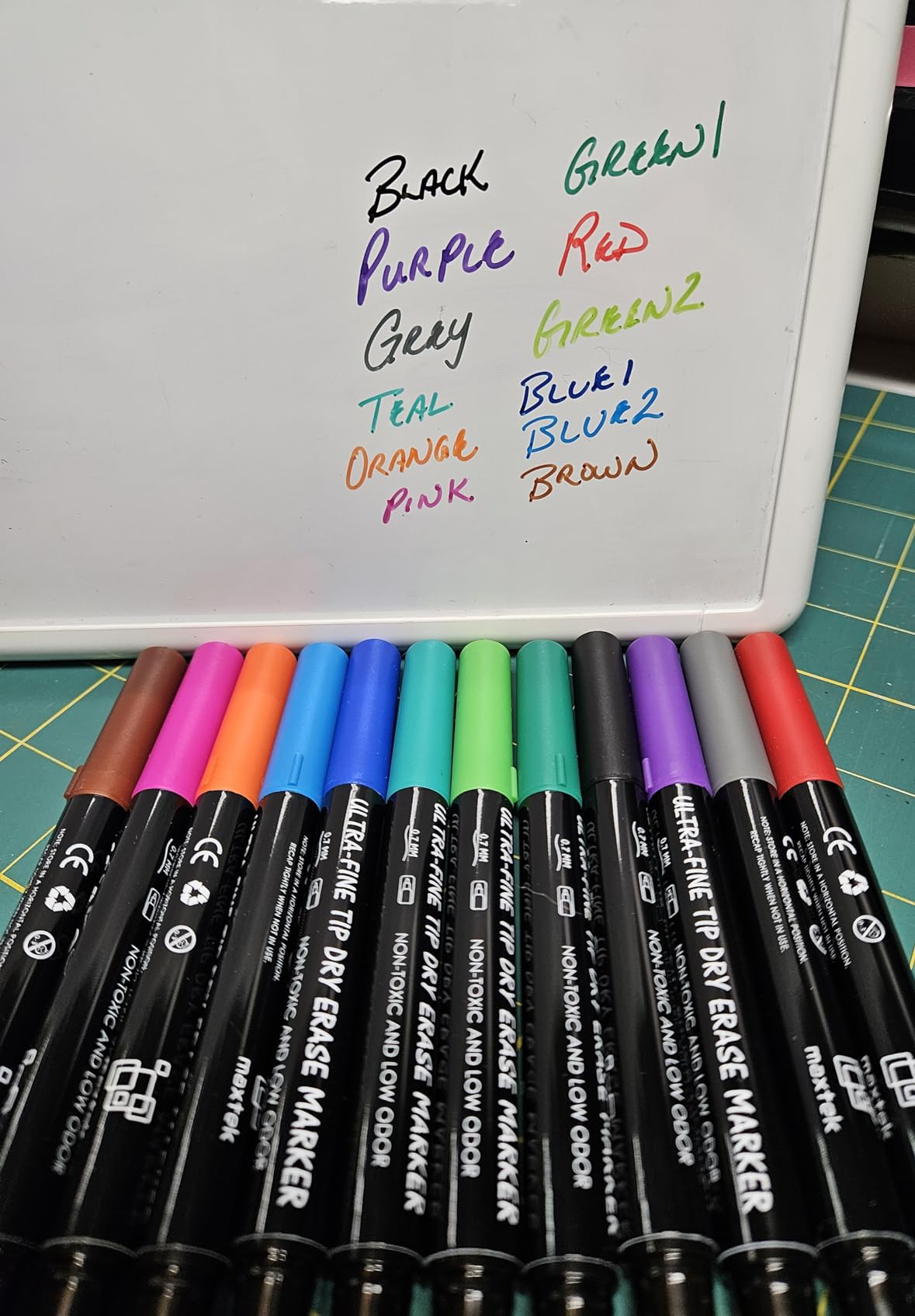 maxtek Dry Erase Markers Ultra Fine Tip, 0.7mm, Low Odor, Extra Fine Point Dry Erase Markers for