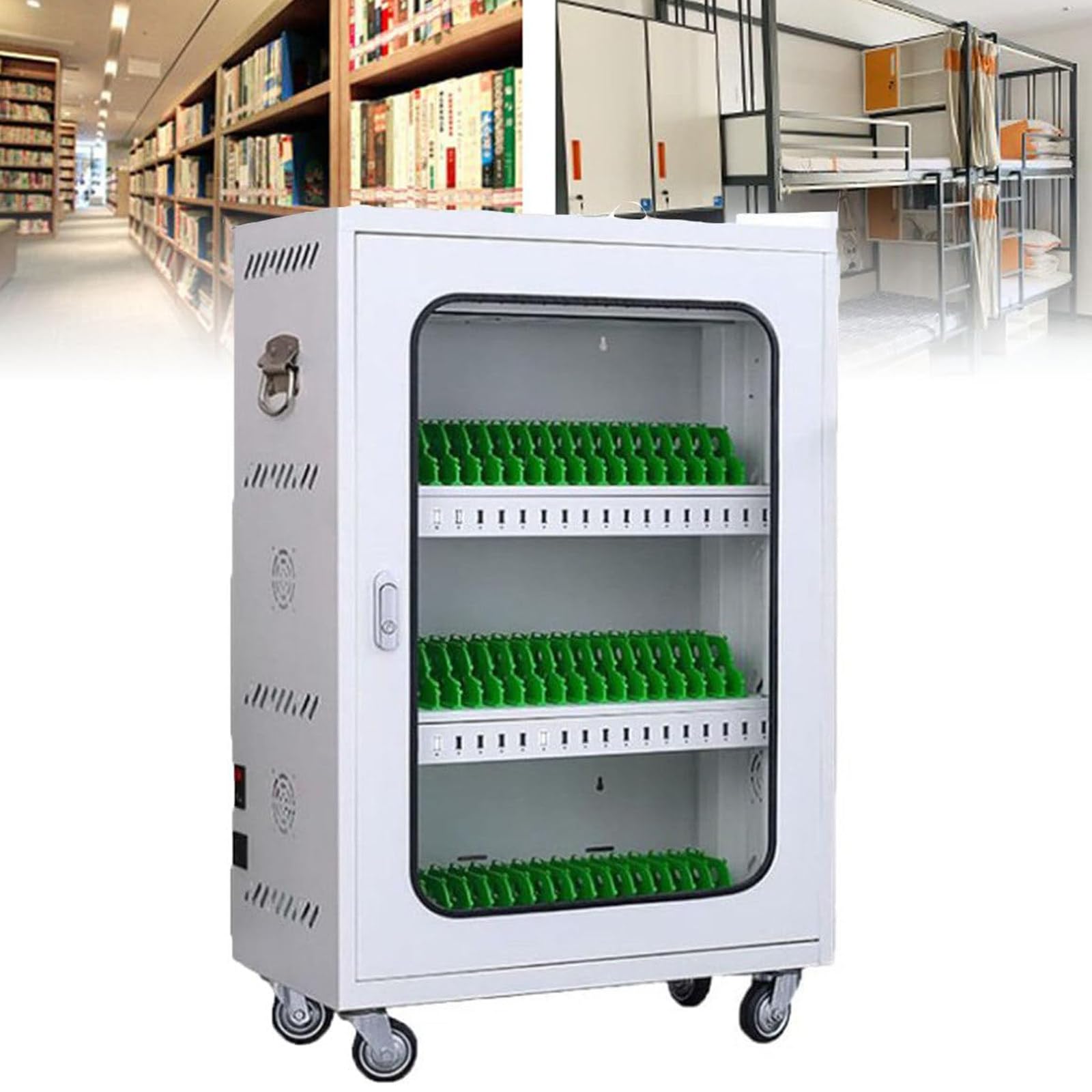 GTHTUHFD Mobile Phone Charging Station Cabinet With 60 Slots Usb Lockers For Schools Churches & Airports Rechargeable Phone Charging Stations On Universal Wheels,60Slots-50Sl,50slots