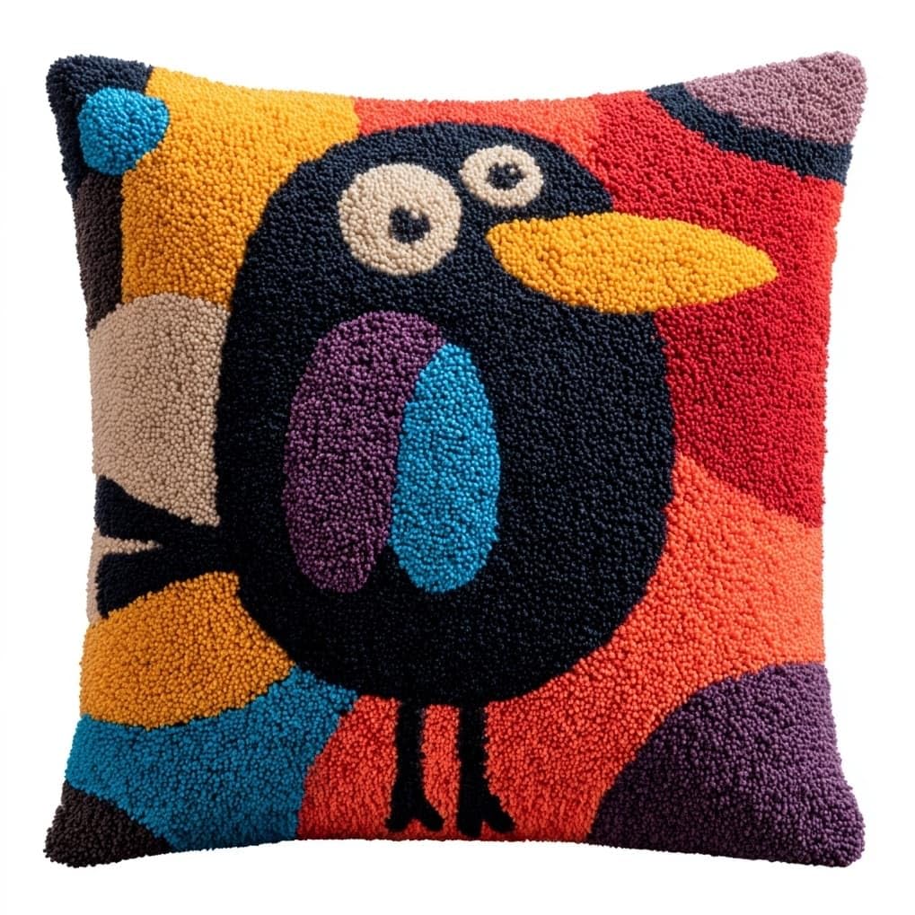AxiangziK Latch Hook Cushion Kit for Beginners,Animals Crow