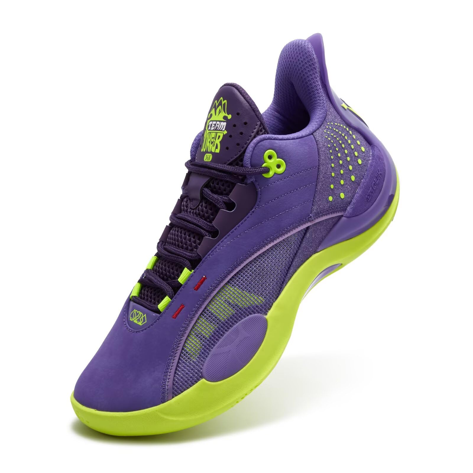 361° Team Joker Nikola Jokić Basketball Shoes for Men Mid top Breathable Outdoor Sneakers Cushioning,NJ Shuffle 1 Anti Slip Practice Sports Shoes for Teens and Adults,Zapatillas de baloncesto Hombre 572511105-5 Joker 12.5 Women/11 Men