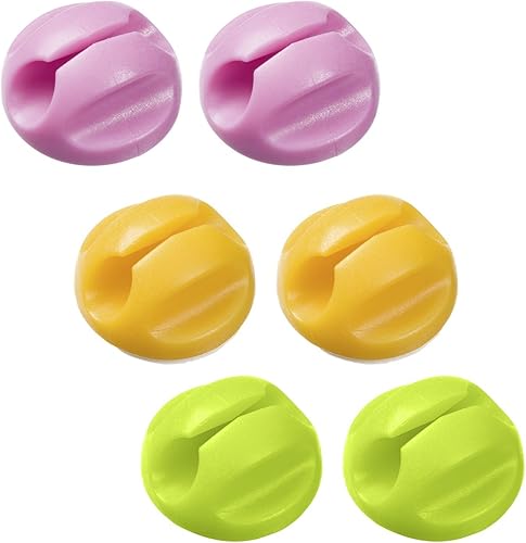 Miniatura 6 de D-Line Clips para ordenar cables, autoadhesivos, multiusos, bases para ordenar cables, paquete de 6 unidades, negro/gris/blanco Negro, Blanco y