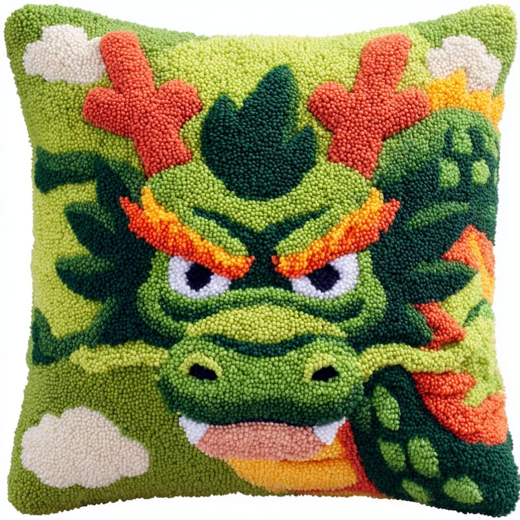 AxiangziK 43x43cm DIY Latch Hook Cushion Kit,Dragon