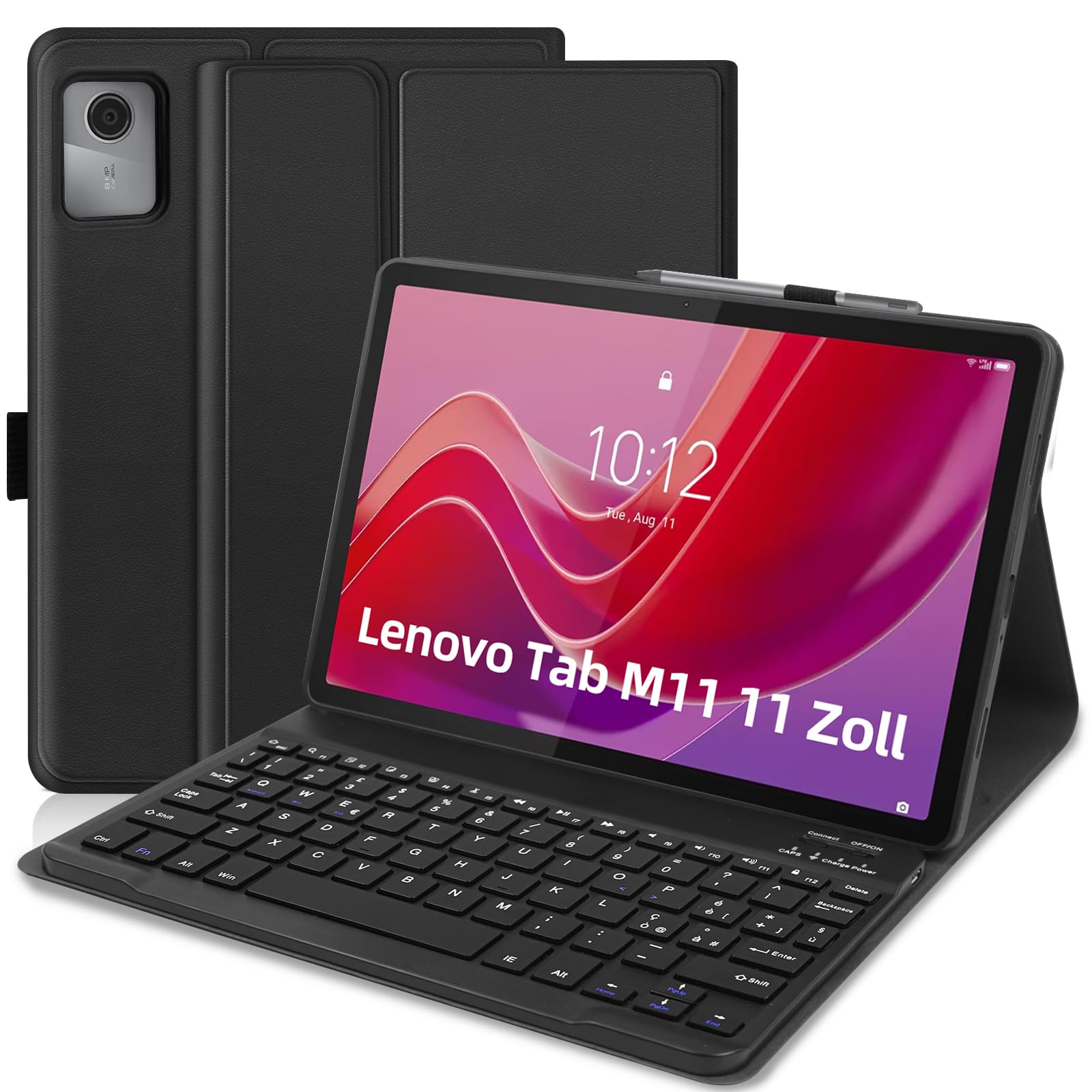 TENGWUDZ Tastiera Custodia per Lenovo Tab M11 2024 11 (TB330XU/TB330FU) Italiano QWERTY Tastiera Custodia Tablet per Lenovo M11,Tastiera con Supporto Pen per Lenovo M11 Tablet 2024-Nero (Nero)
