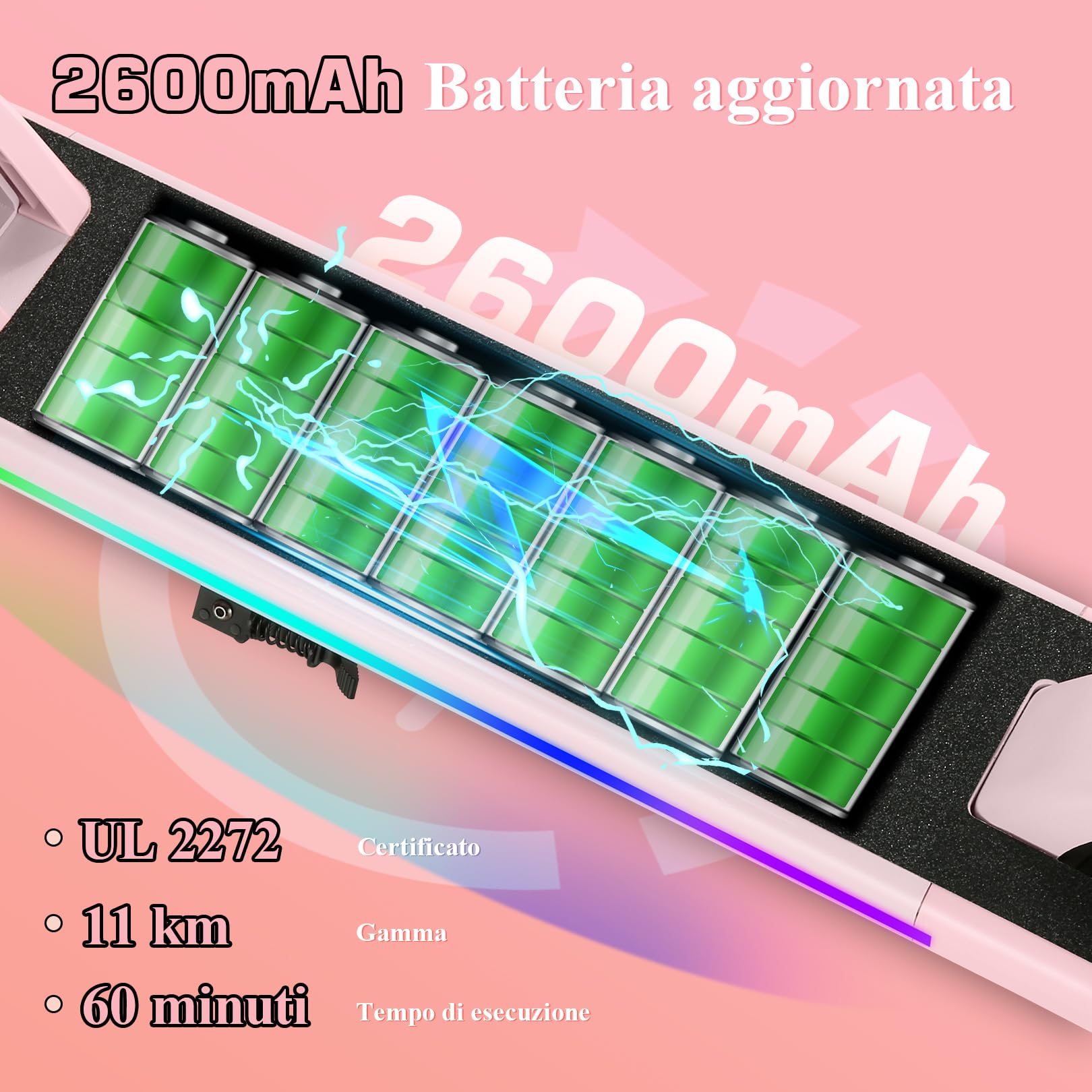 Caroma Monopattino elettrico per Bambini dai 8 ai 12 anni, Motore da 150W, 17 km/h, 80 Minuti di Autonomia, Velocità E altezza Regolabili, Luci Colorate, Display a LED, Ragazzi