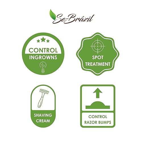 Miniatura 6 de Bye Bump Green Cream de Se-Brázil para pelos encarnados rebeldes, protuberancias de afeitar y tratamiento de manchas de acné corporal, doble acción