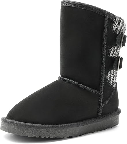 DREAM PAIRS botas de nieve de invierno con forro de piel sintética para niños