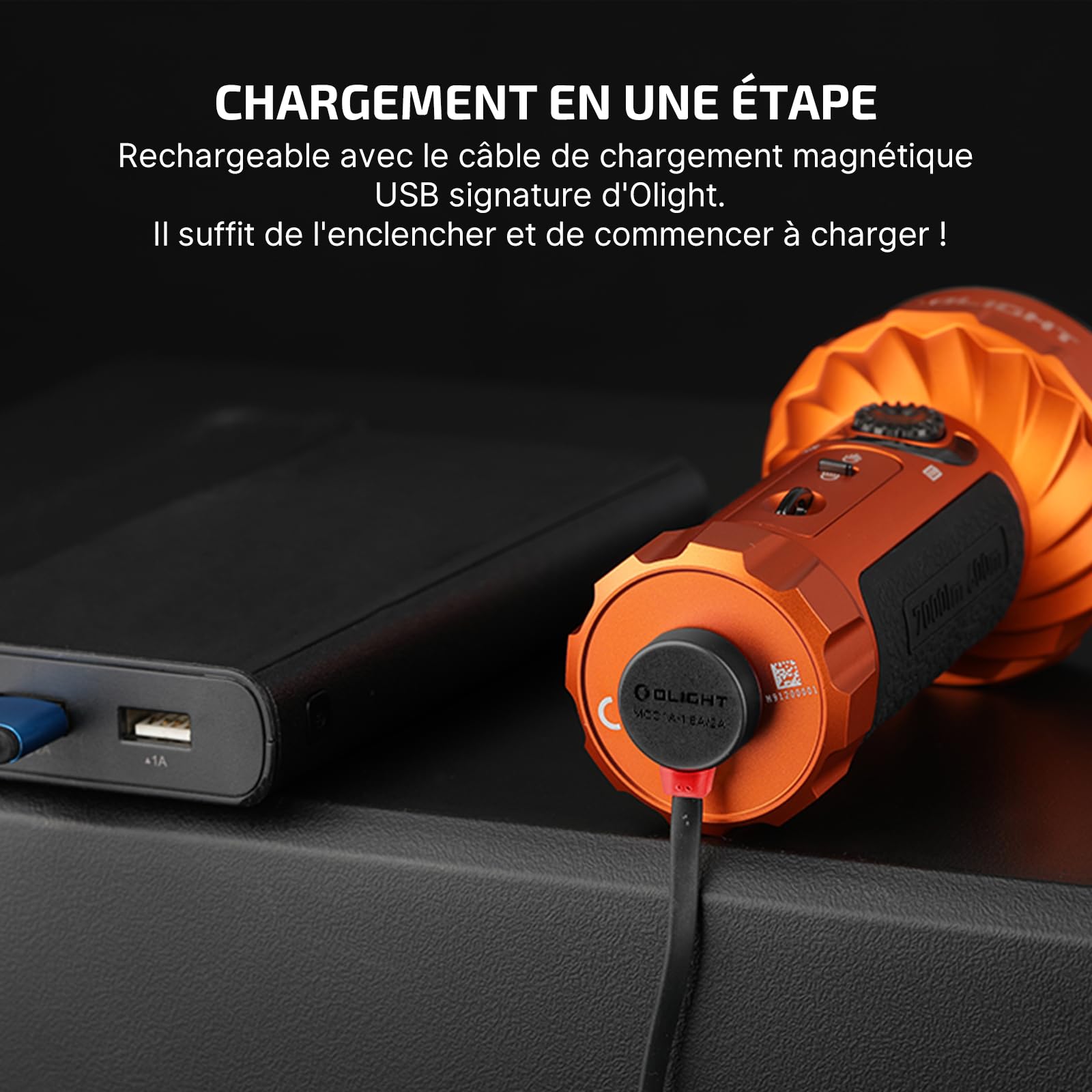 OLIGHT Marauder Mini Lampe de Poche Rechargeable USB 7000 Lumens 600 Mètres | Lampe Torche LED Ultra Puissante IPX8 Étanche, 5 Modes Spot et Flood RGB, 3 Types de LEDs pour Ménage, Extérieur et Urgence