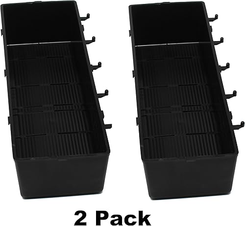 Miniatura 2 de JSP Manufacturing Contenedor de almacenamiento de tablero de clavijas negro resistente, contenedores de almacenamiento de piezas, ganchos a