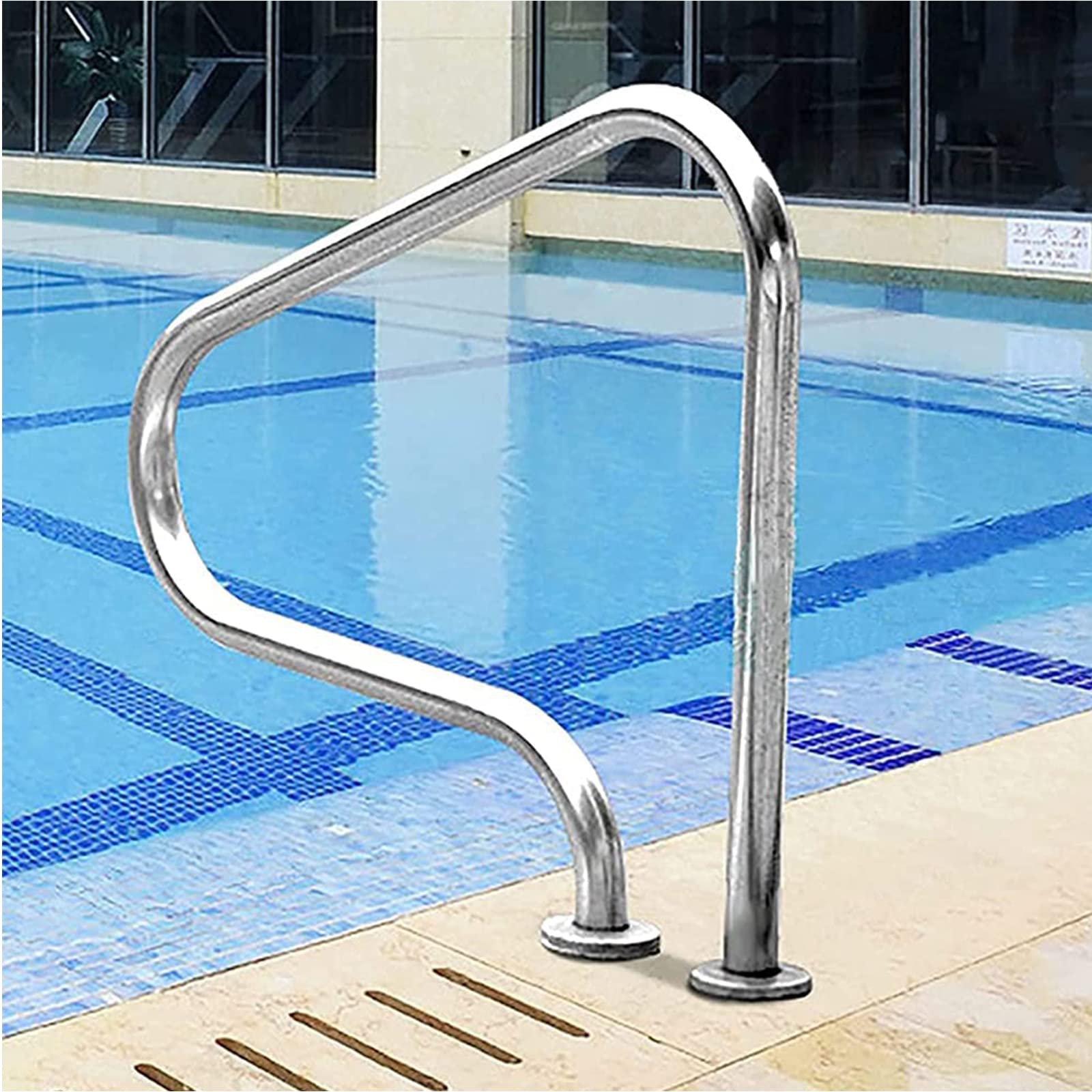 Pool-Handlauf Aus Edelstahl 304 – 3-Bend-Sicherheitsgeländer Für Einfachen Pool-Einstieg (Silber)
