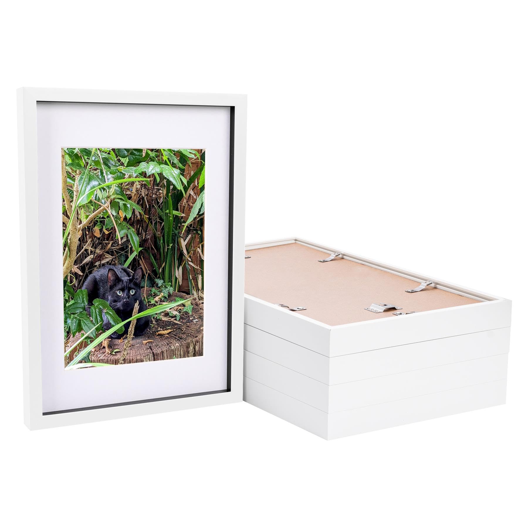 Nicola Spring White 3D Shadow Box - A3 Frame (30 X 42Cm), A4 Mount (20 X 30Cm) - Pack Of 5 - 3D Photo Frame, Box For Portrait Display, Wedding Crafts