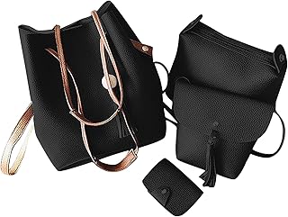 Borse a tracolla per le donne in pelle PU piccola borsa a tracolla borsa a tracolla e borsa da polso manico superiore 4 pezzi Set