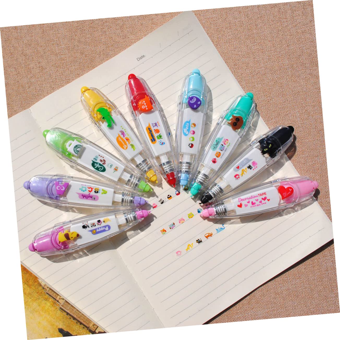 SHINEOFI 15pezzi Nastro Decorativo Con Design Carino Per Scrapbooking e Diari Facile Da Usare e Pratico Per Ufficio e Scuola Stile Misti