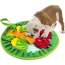 WishLotus Slip-Free Pet Snuffle Mat with Hanging Rope, Snuffle Mat for Dogs to Consume Energy and Relieve Stress, Pet Snuffle Mat for Rabbits, Hamsters, and Dogs to Improve Digestion Three Flowers