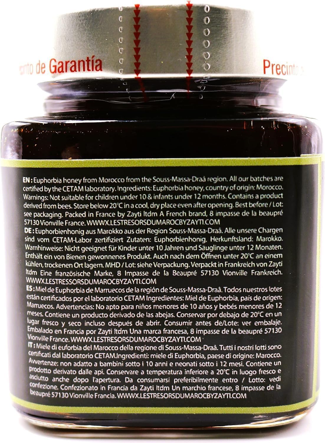 Miel d'Euphorbe 100% pur & Naturel. Miel Cru de Daghmous. Vraie Premium - Pot de 300g - Recueilli Au Maroc. Une Grande Variété De Saveurs Délicieuses.