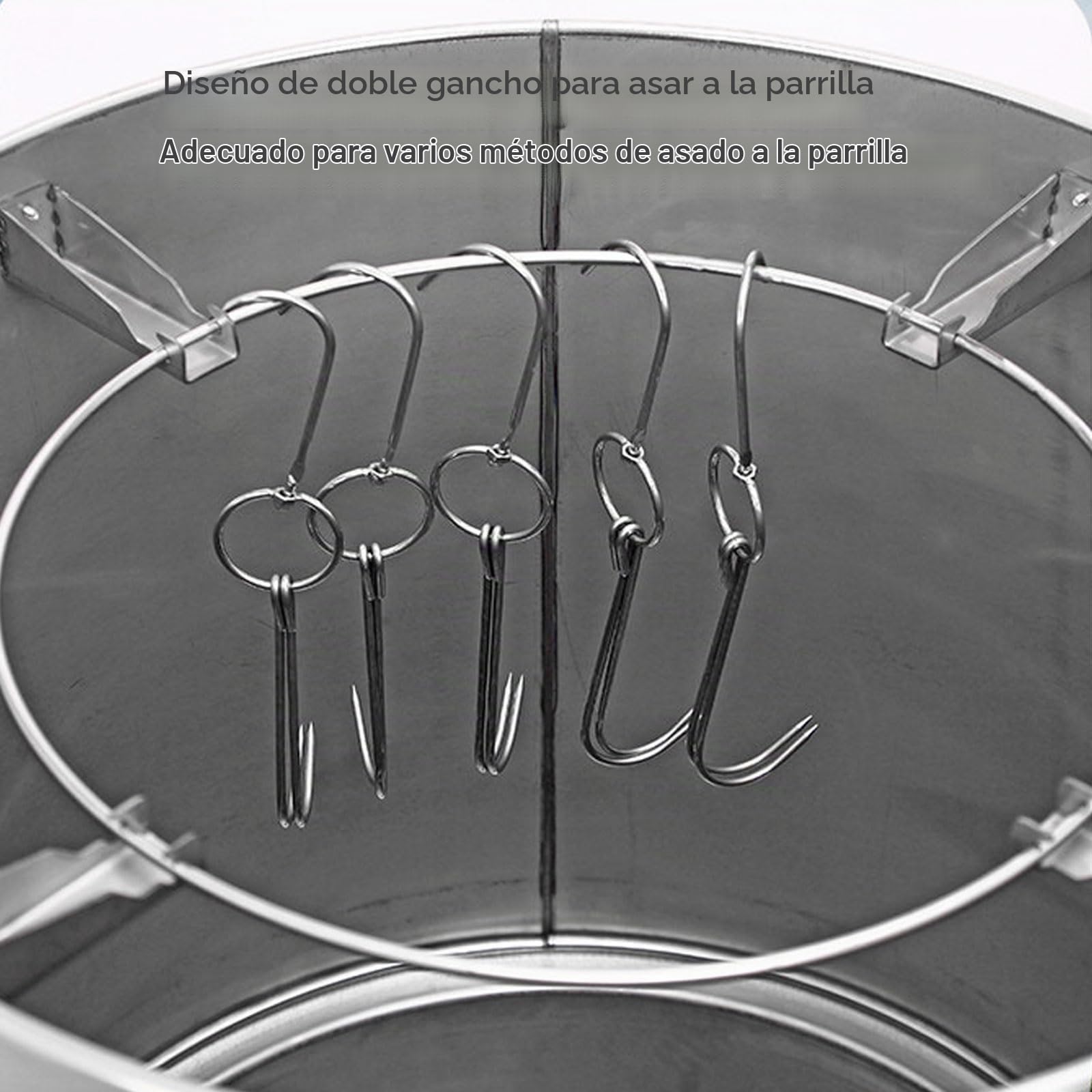 Parrilla portátil de 360°, asador de carne al aire libre para barbacoa perfectamente ahumada, ideal para camping, portón trasero y cocinas en el patio, compacta y fácil de usar