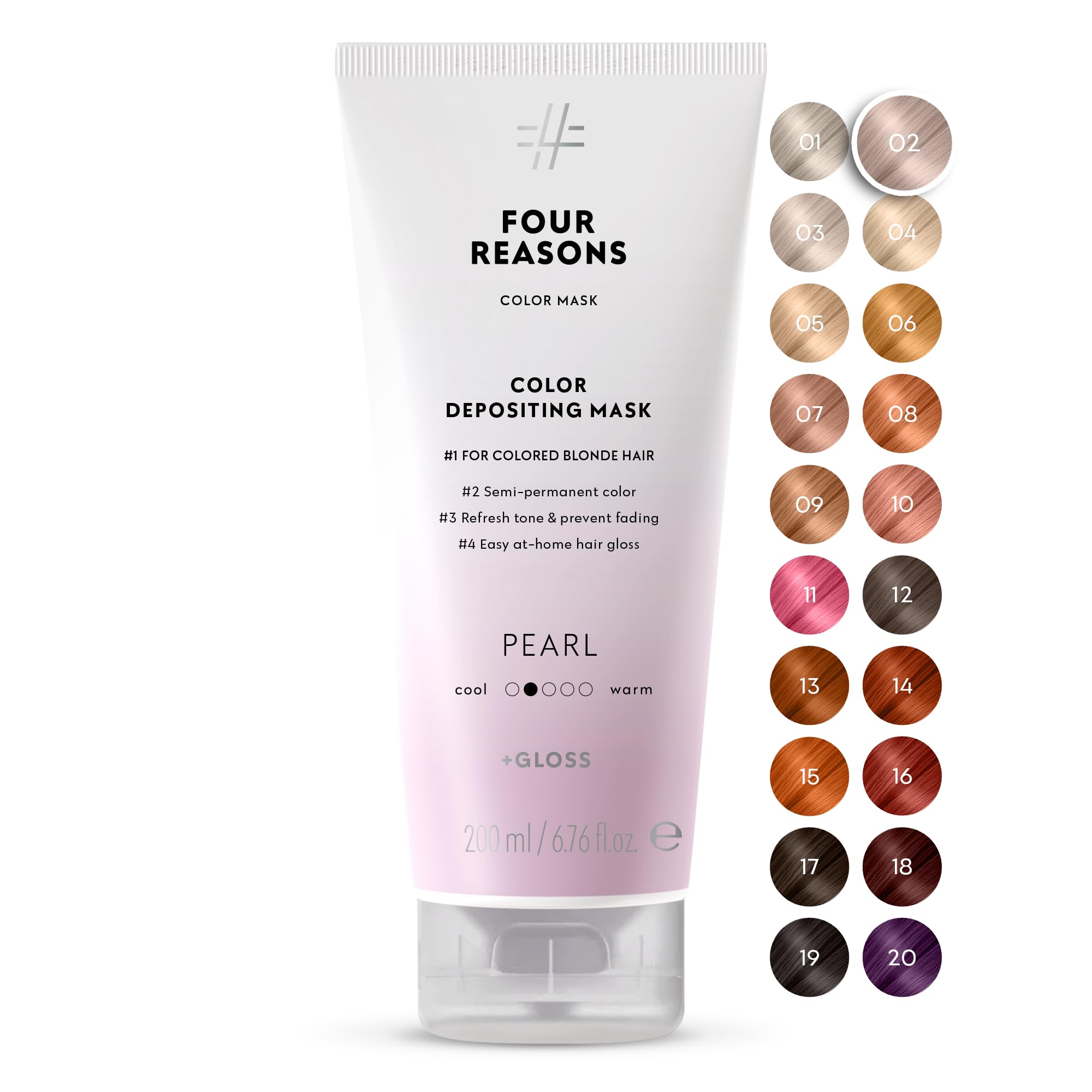 Color Mask - Pearl Blond (23 Colours) Toning Treatment, Colour Depositing Conditioner, Color-Treated Hair Semi Permanent Dye, Vegan And Cruelty-Free, 200Ml