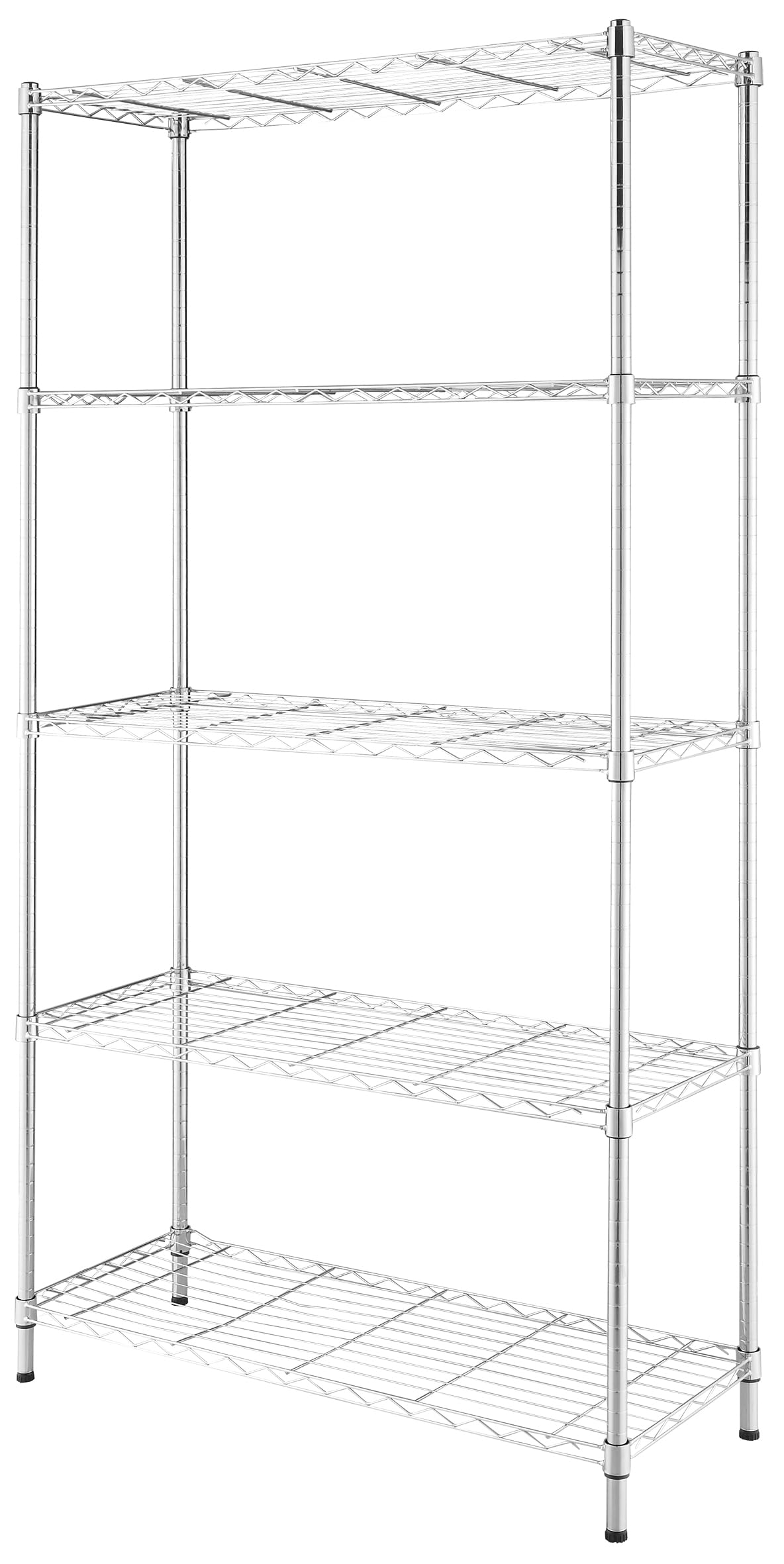 Scaffale Metallo Cromato 90x35x180CM 5 Ripiani Regolabili Portata 70Kg a Ripiano Scaffale Modulare in Acciaio Cromato Robusto per Casa Ufficio Garage Cucina Spazi Organizzati