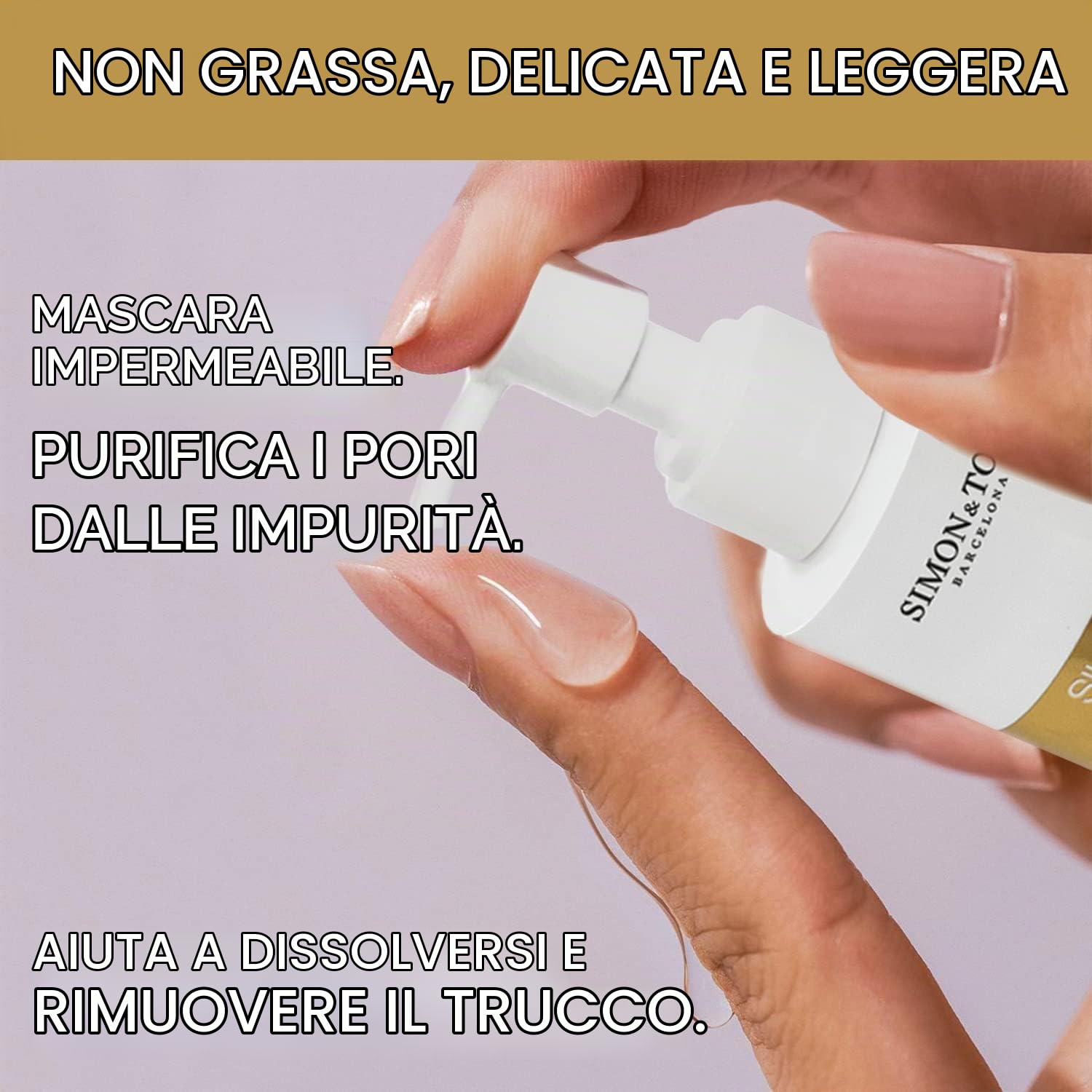 Simon&Tom olio struccante viso con argan bio e jojoba, detergente, 150 ml | Oil Cleanser Olio Detergente Viso Bio Idrata rimuove le Impurità e il Trucco Vegan 150ml Made In Spain