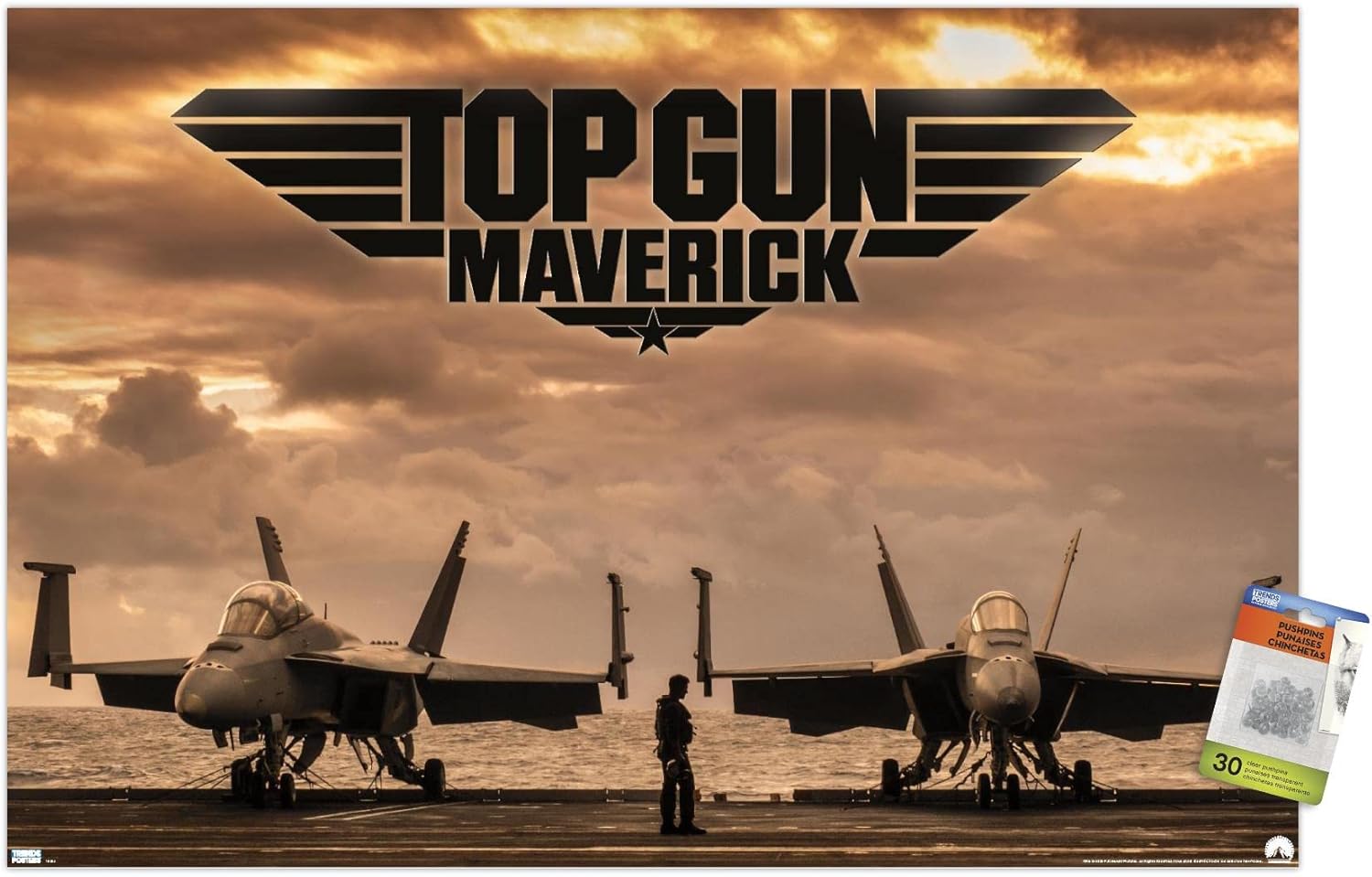 Trends International Top Gun: Maverick - Deck Wall Poster, 22.375" x 34", Premium Poster & Push Pin Bundle