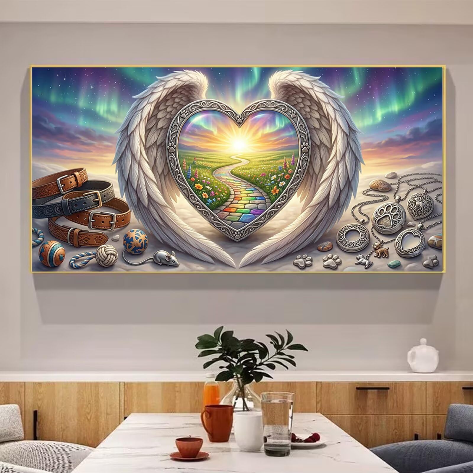 Diamond Painting Landschaft Diamant Painting Bilder Liebe Eckige Steine Full Drill DIY Set Erwachsene Diamanten Kreatives für Erwachsene Mosaik Bastelset für Home Decor Wand Deko, 100x200cm, Cod-846