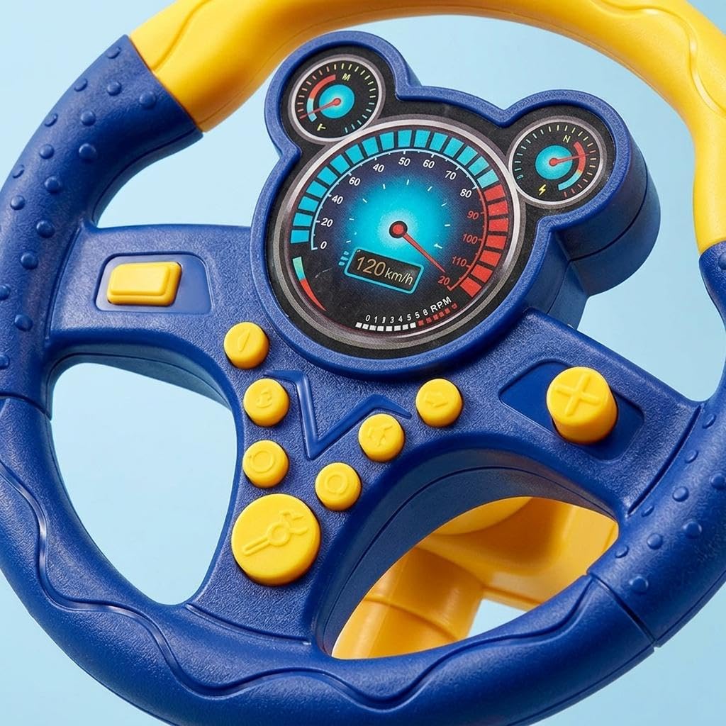 Baoblaze Volante Giocattolo Simulato Bambini Interattivo Elettronico Installazione Semplice con Supporto Educativo Effetti di Luce Suoni Migliora Riflessi E Ab, Blu