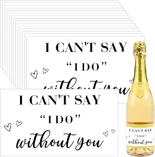 15pcs Bridesmaid Proposal Gifts, Ymapinc Bridesmaid Gifts I Can't Say I Do Without You Wine Stickers for Bridal Shower, Mini Champagne/Wine Labels,