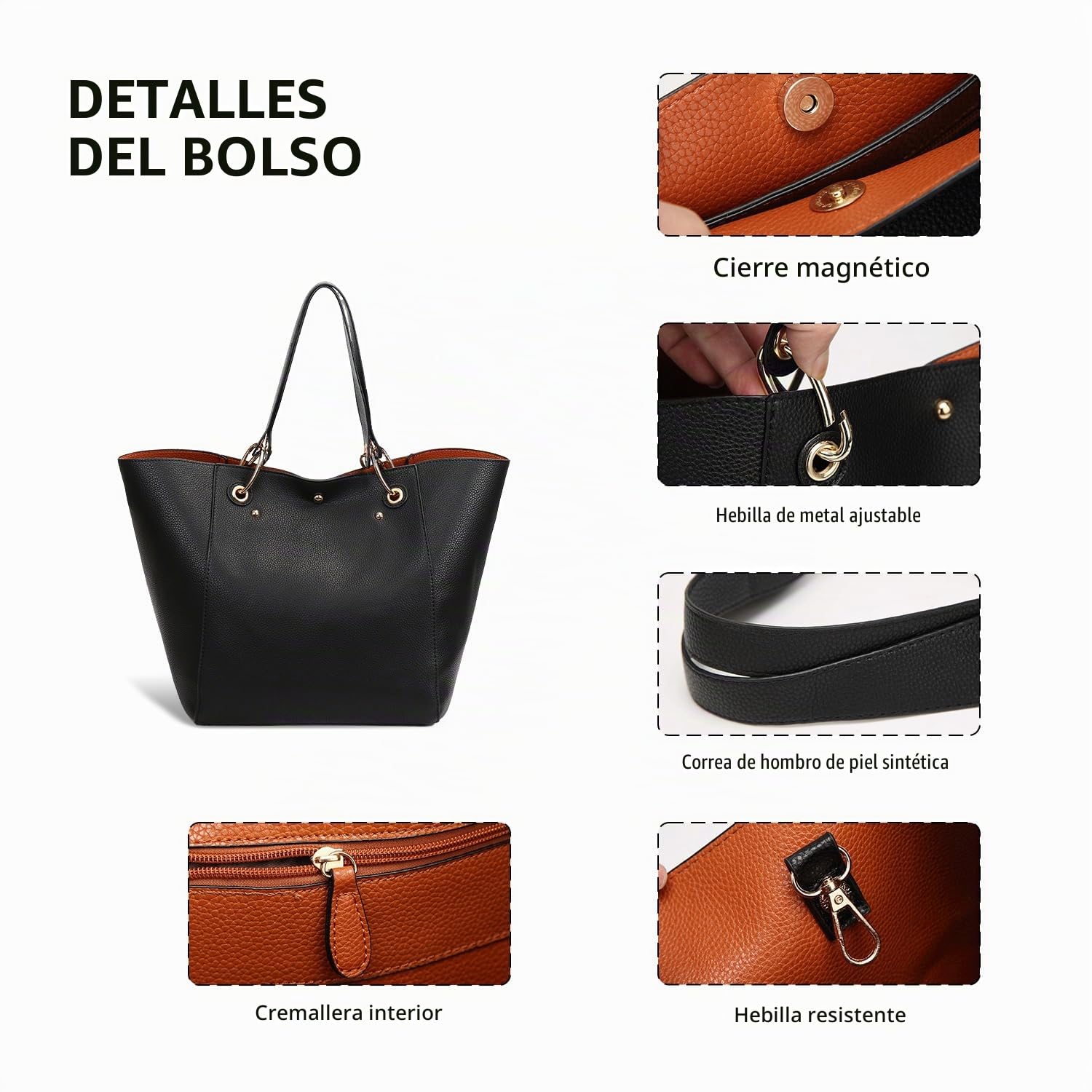 Pahajim Bolso Bandolera Mujer Grande PU Piel Tote Bag Bolsos Shopper Bolso de Mano para Compras, Fiesta, Viajes, Trabajo