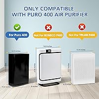 Vista 5 de 400 Air Purifier Replacement Filter True HP-14 HEPA Filter Compatible with Puro 400 Air Purifier, 3-in-1 HEPA with Activated Carbon Filter Attach
