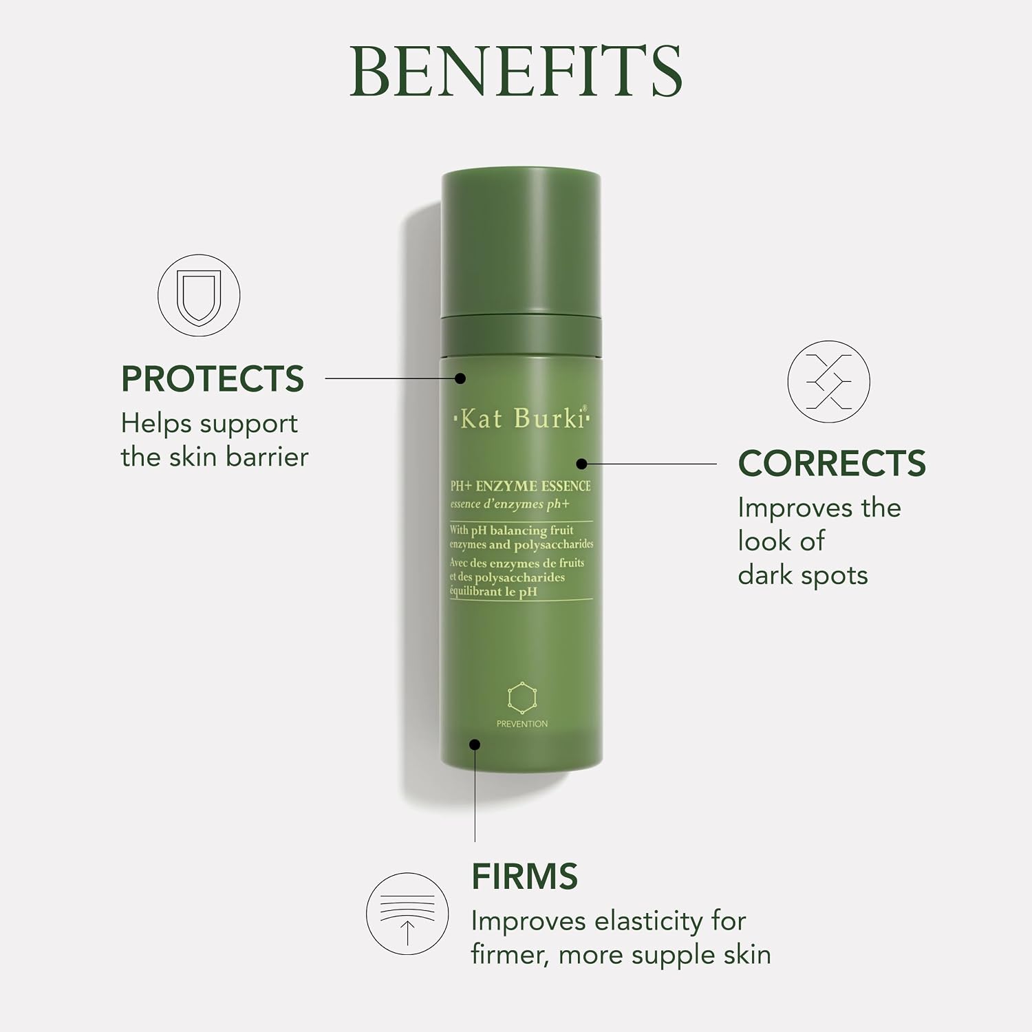 Kat Burki pH+ Enzyme Essence Face Serum, Balancing and Smoothing with Pumpkin and Papaya Enzymes, Turmeric, Licorice Root, and KB5 Complex, 3.4 Fl Oz
