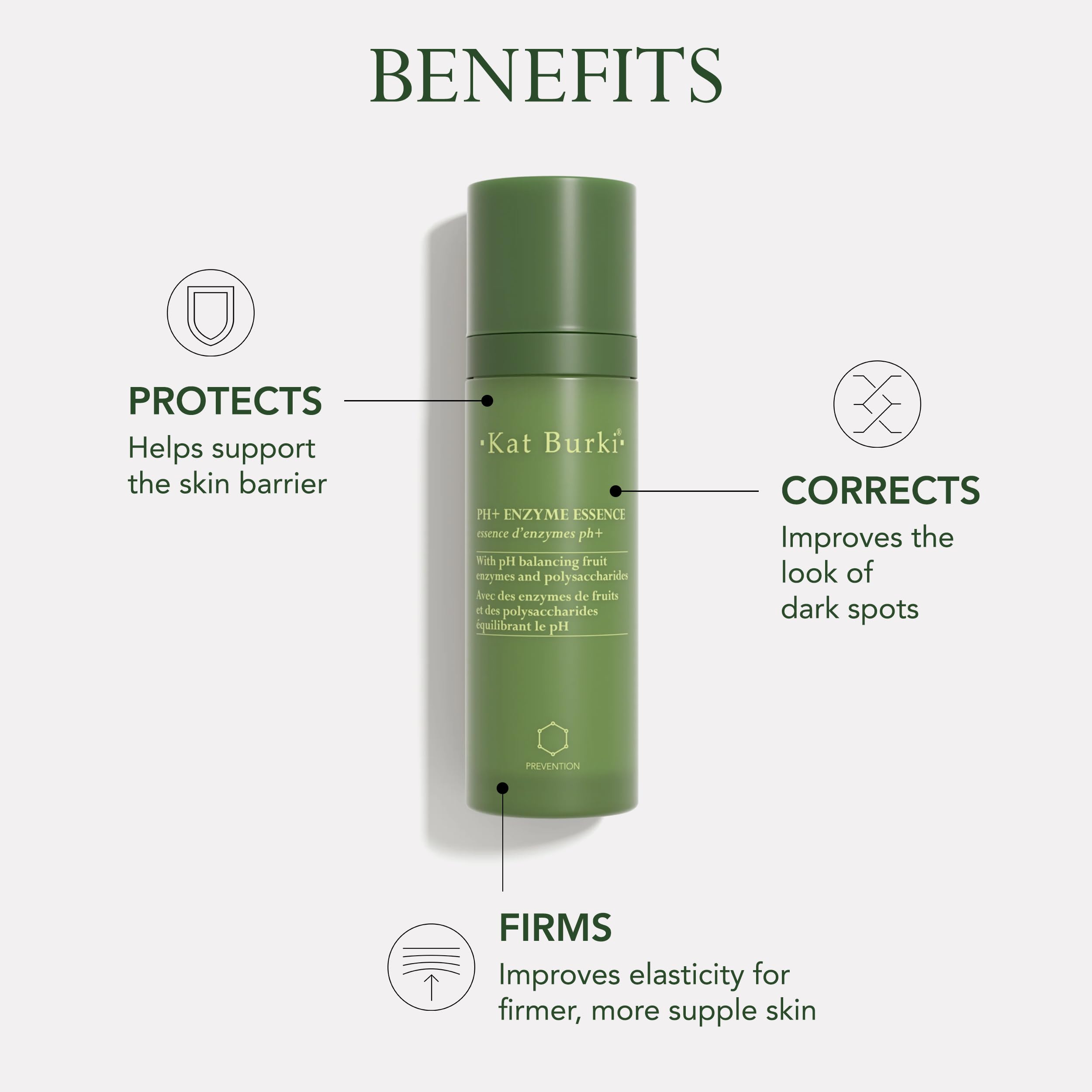 Kat Burki pH+ Enzyme Essence Face Serum, Balancing and Smoothing with Pumpkin and Papaya Enzymes, Turmeric, Licorice Root, and KB5 Complex, 3.4 Fl Oz