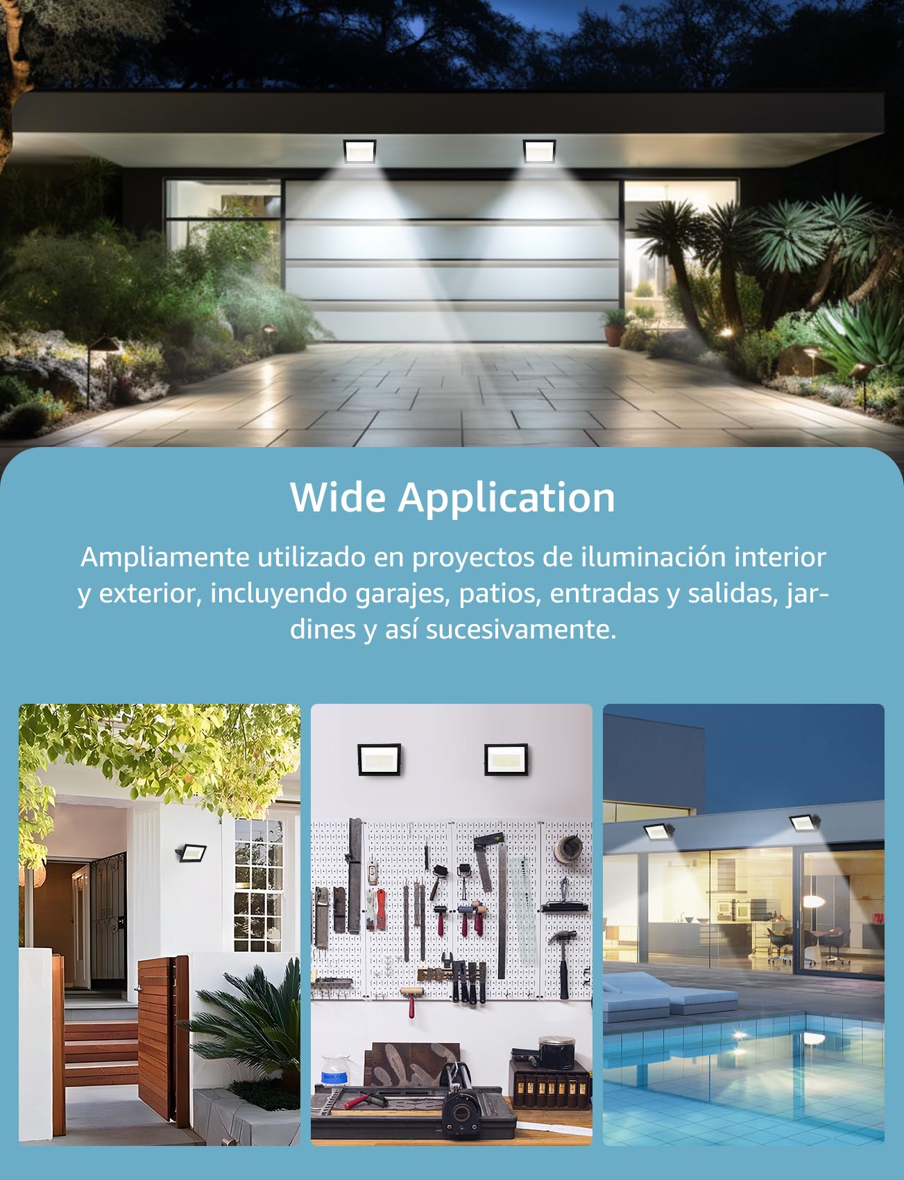 Aigostar Foco LED Exterior 70w 6300LM, Impermeable IP65,6500K, 10pcs | Foco Proyectore LED Exterior Impermeable IP65 Focos LED Exterior 6500K Blanco Frío para Garaje,Jardín,Patio,Parque