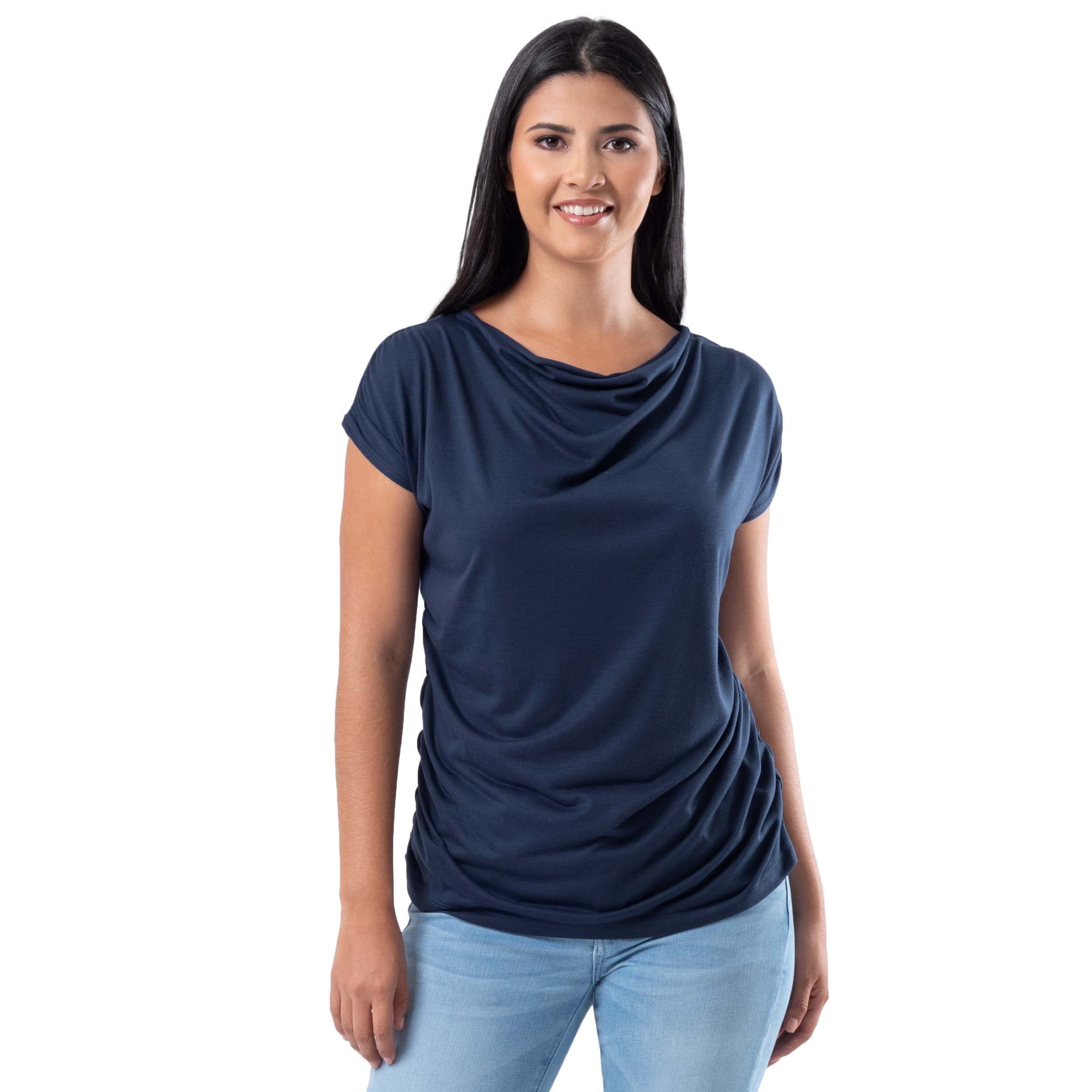 Wright's Medium Women's Jersey Knit Sleeveless Drape Neck Top