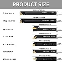 Vista 2 de Juego de 21 piezas de herramienta de torno indexable de 5/8"16mm - 7 piezas de juego de soportes para torno de metal con 14 piezas de insertos