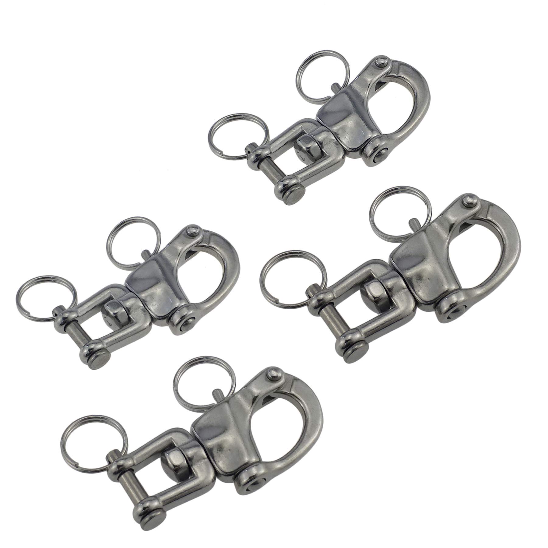 LB PARTS - Par de grilletes giratorios de acero inoxidable 316 para velero o spinnaker, 4Packs 2-3/4"