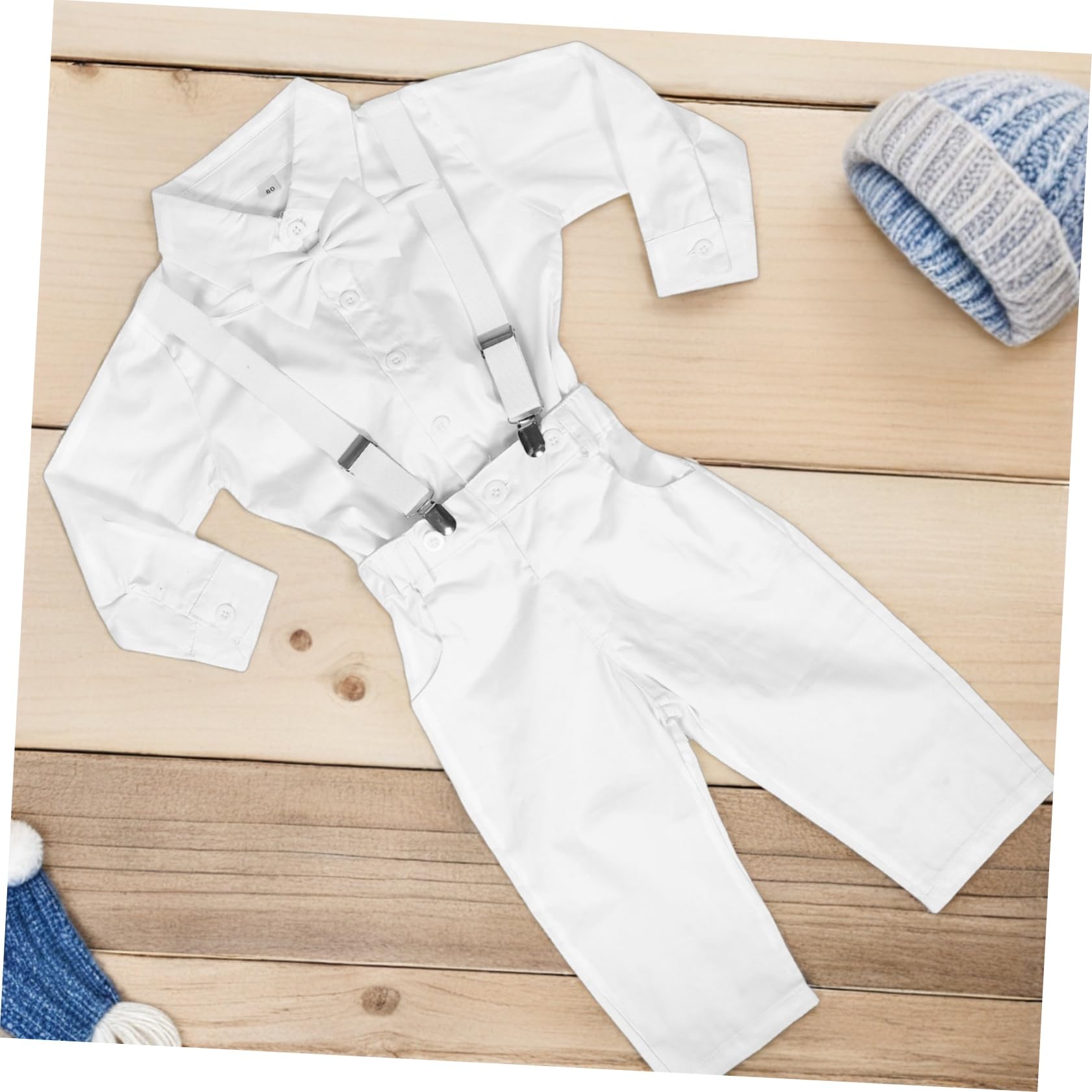Boy Gentleman Outfit con Camicia Maniche Lunghe e Pantaloni con Bretelle Formale per Traspirante e Cuciture Resistenti per Cerimonie