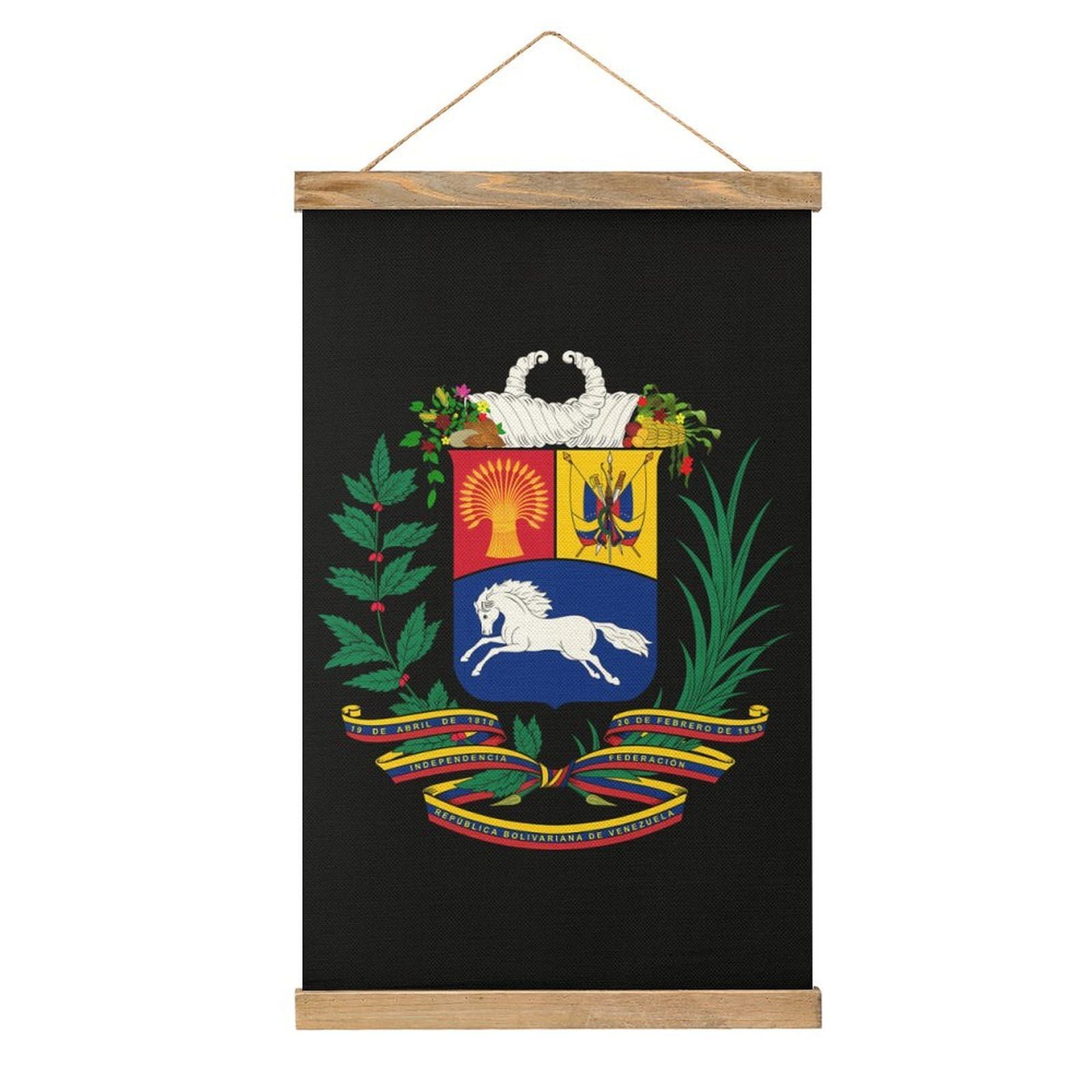 CGSBNGHA Coat of Arms of Venezuela Wall Art Prints Linen Hanging Painting Scroll Paintings Pictures Decor for Home