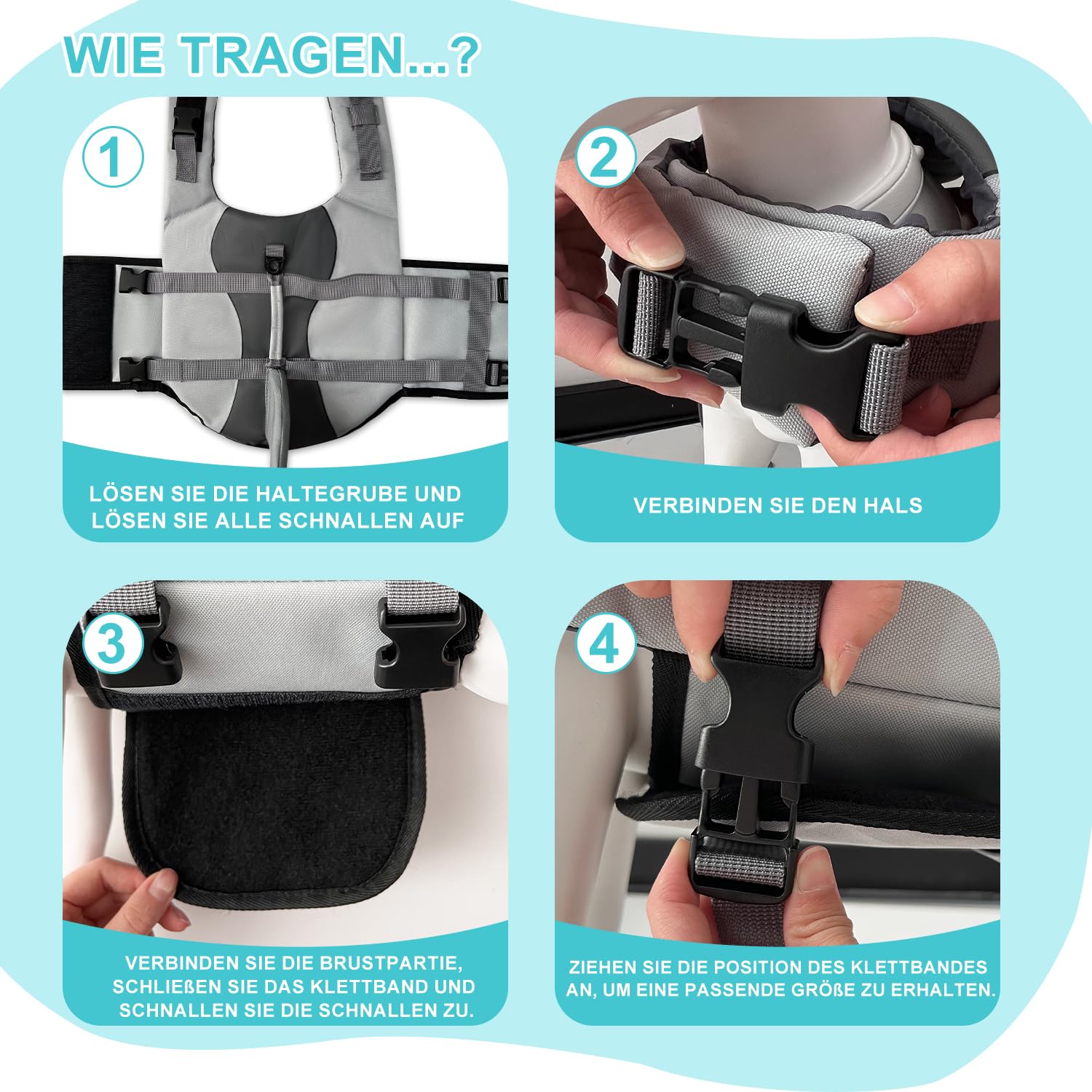 Voarge Hundeschwimmweste für Haie, mit Griff,Sicherheitsweste für Haustiere Hundeschwimmweste (Grau, M)