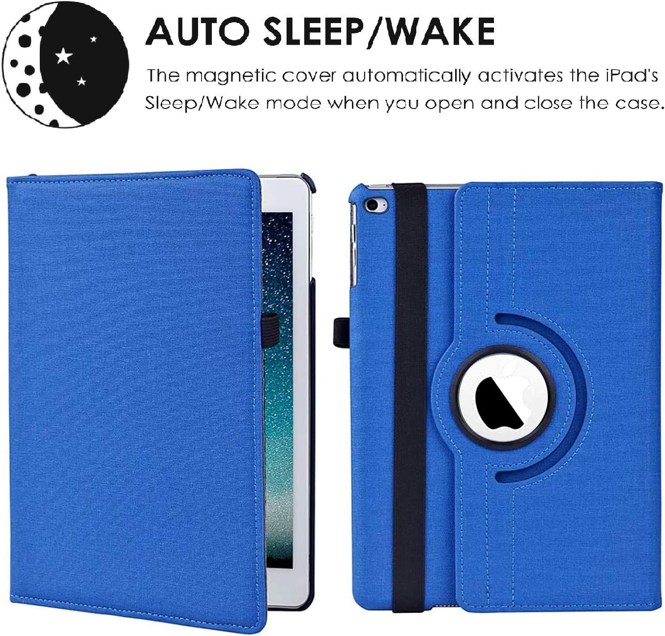 iPad Case for iPad 9.7 2018 2017 / iPad Air 2 / iPad Air - 360 Degree Rotating Stand Protective Cover with Auto Sleep Wake for iPad 9.7 inch (6th Gen 5th Gen) iPad Air 2 / iPad Air (NZW9.7-Sapphire)