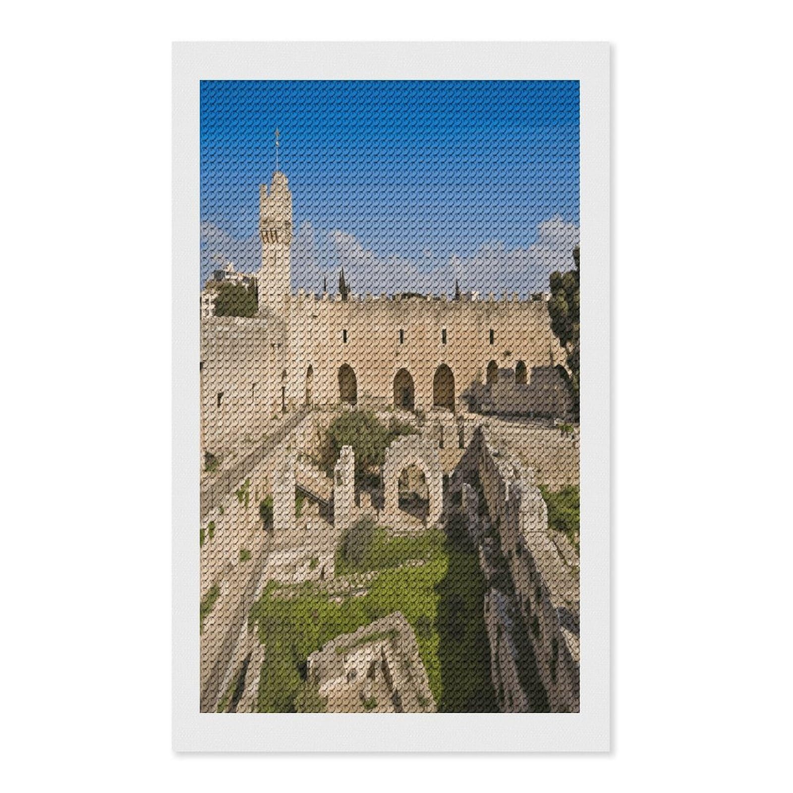 VstaDank Israel at The Tower of David Diamond Painting Kits Exquisite DIY Full Round Drill Diamond Dots Painting for Adults Beginner Diamond Photo Paint with Diamond Picture Art Wall Decor 12"x20"
