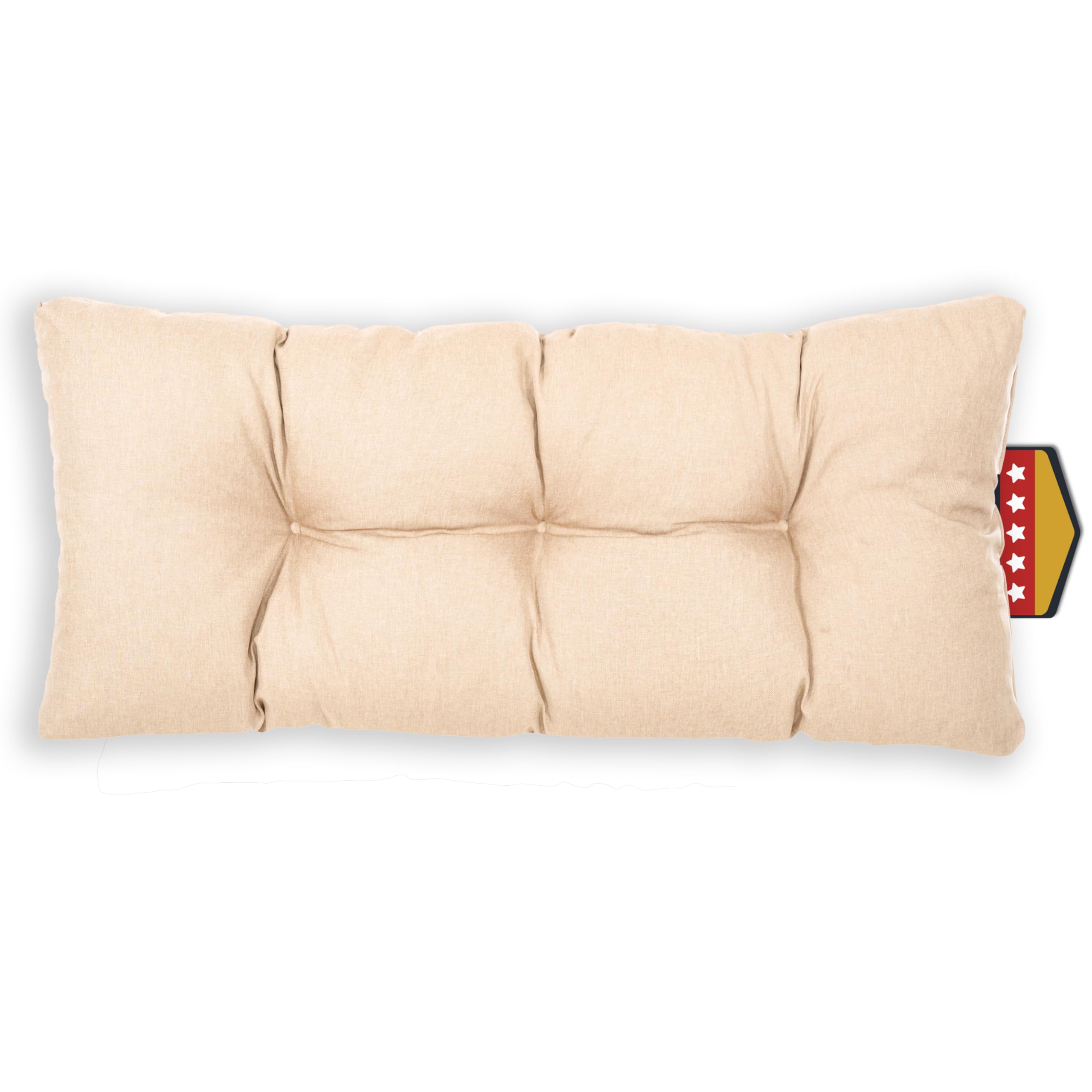 SLIPIO Pallet Cushion, Seat Cushion for Garden Sofa, Feather + Filling, UV-Resistant Garden Sofa Cushion for Euro Pallets, (1 x Back Cushion 120 x 40 cm - Beige)