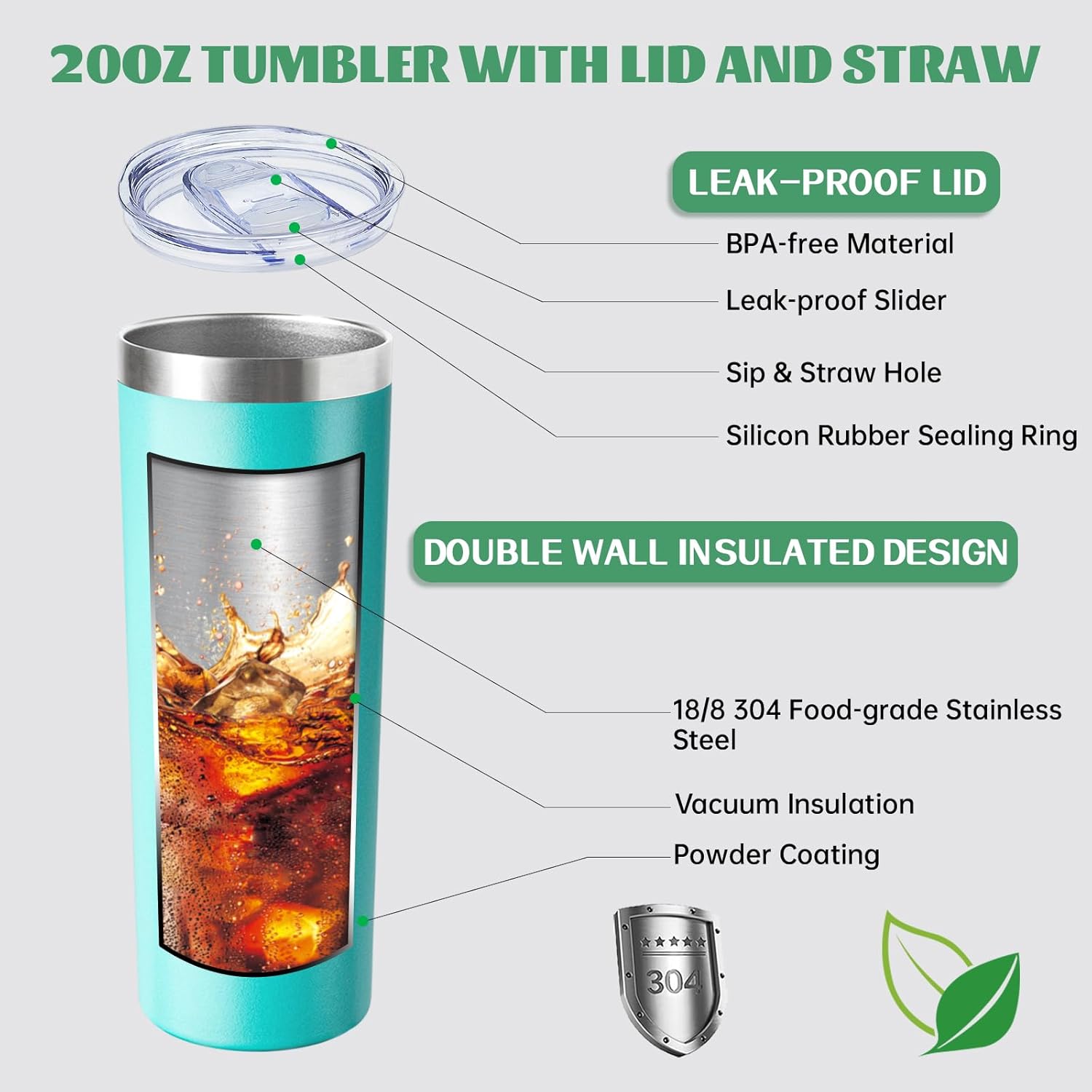 Sip in Style: The Ultimate 20 oz Teal Skinny Tumbler Review!