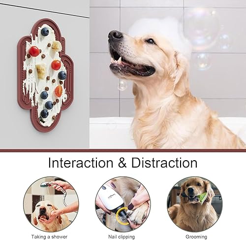 Miniatura 4 de OHMO - Alfombrilla para lamer cactus para perros y gatos (paquete de 2) Comedero lento para mascotas fácil de limpiar con ventosas, almohadilla para